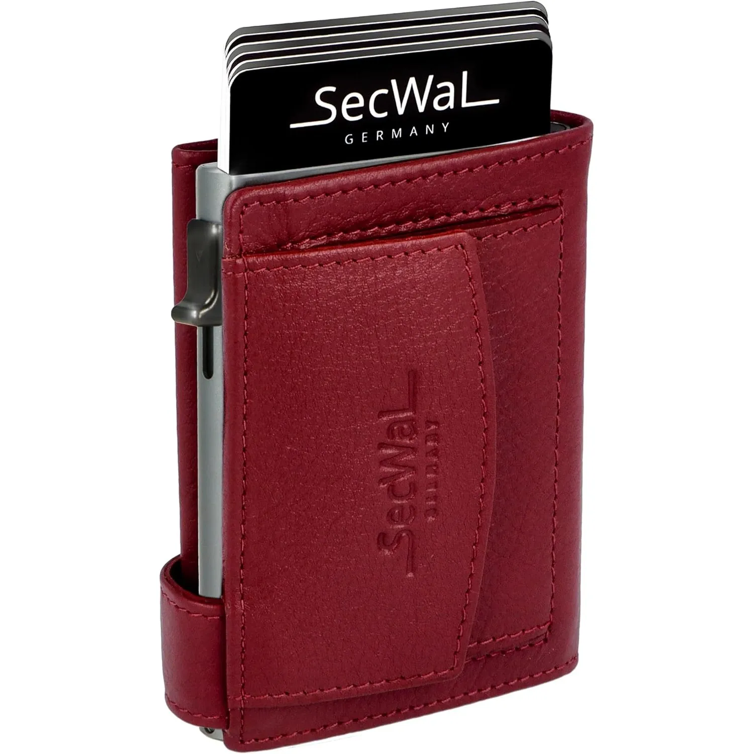 SecWal Kartenetui mit Münzfach Druckknopf inkl. Geschenkbox - Made in Germany - Echtleder Mini Geldbörse inkl. E-Book f…