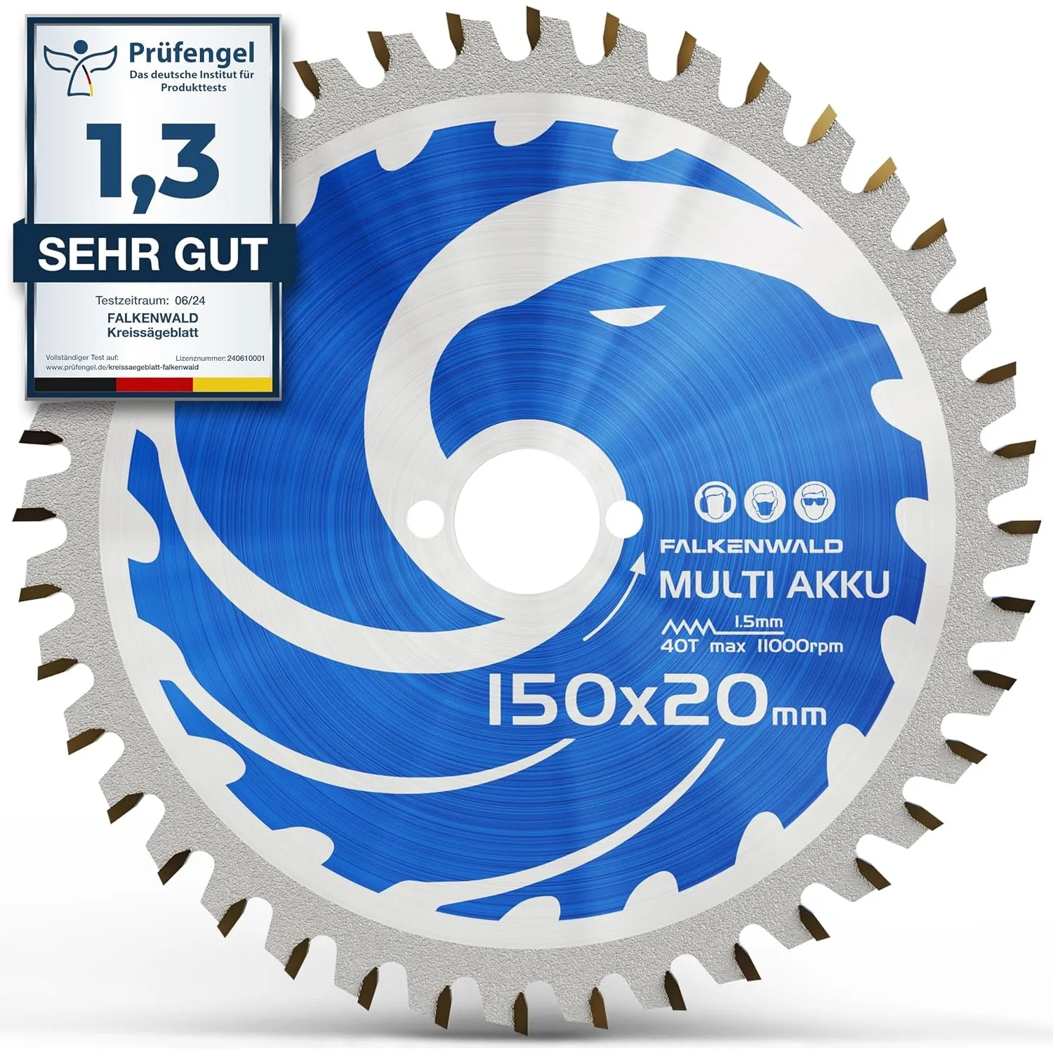 FALKENWALD ® AKKU Kreissägeblatt 150x20 - Inkl. 10 / 16mm Ring + Kompatibel mit Bosch PKS 18 LI, Makita DCS553Z - Ideal…