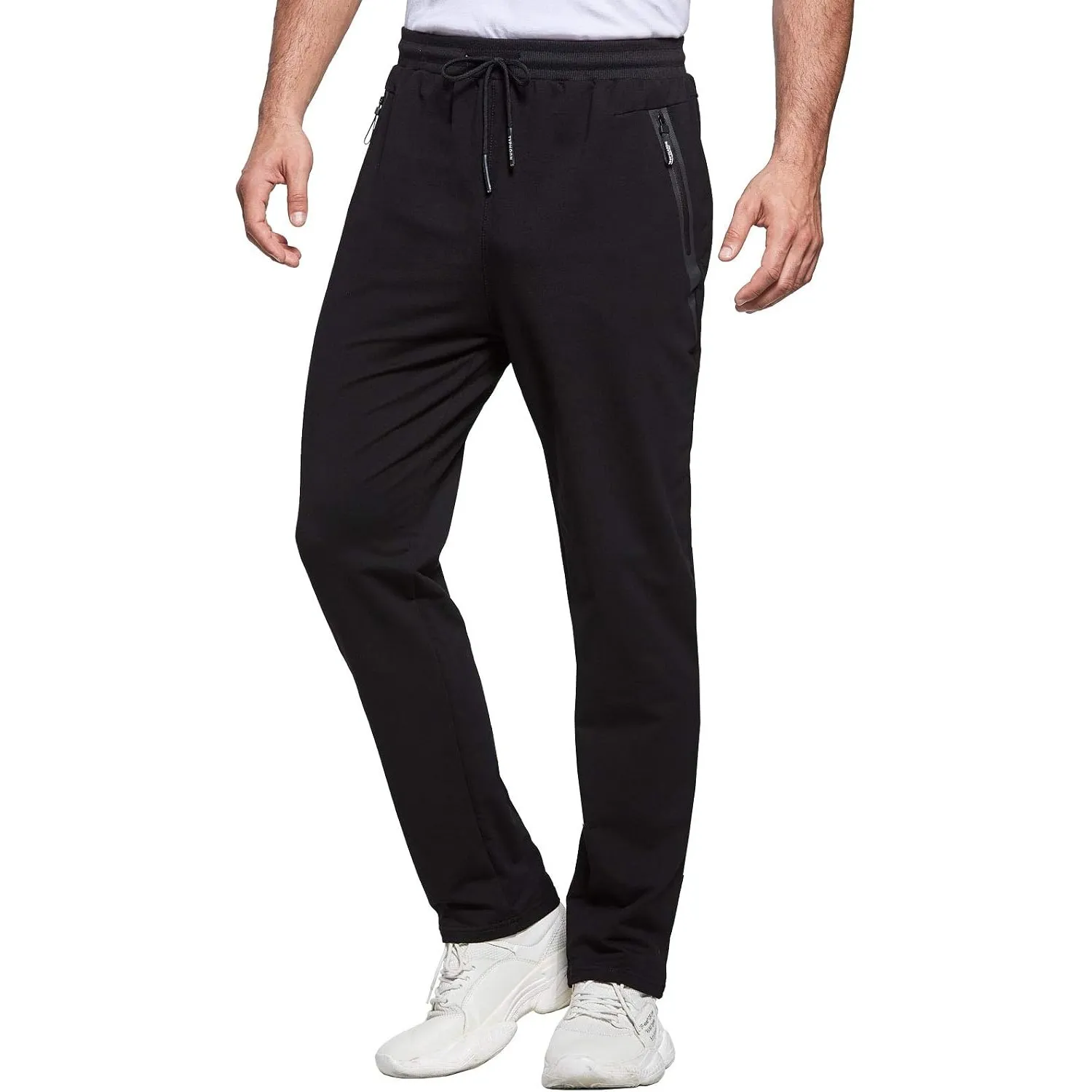 JustSun Jogginghose Herren Trainingshose Sporthose Herren Baumwolle Fitness mit Reißverschlusstaschen