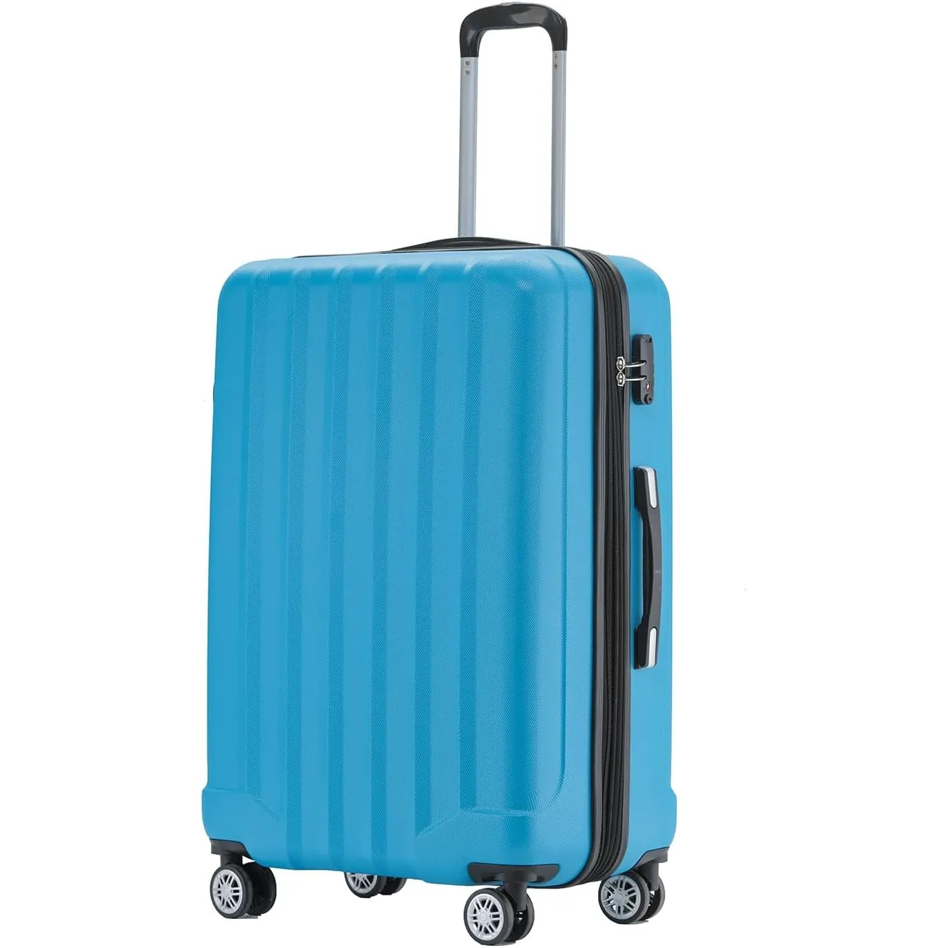 BEIBYE TSA-Schloß 2080 Gepäck Zwillingsrollen Reisekoffer Koffer Trolley Hartschale Dehnungsfuge (Turquoise, XL)