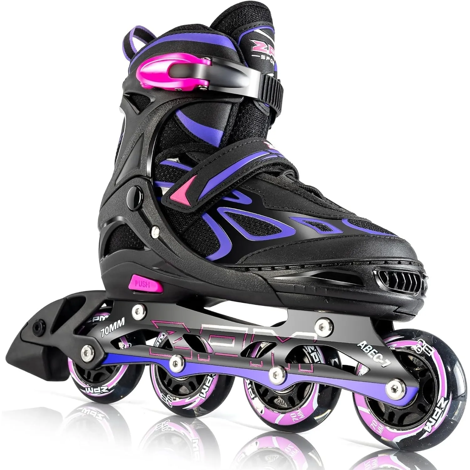 2PM SPORTS Verstellbar Inliner für Kinder, Leucht Inline Skates Rollschuhe für Damen/Herren