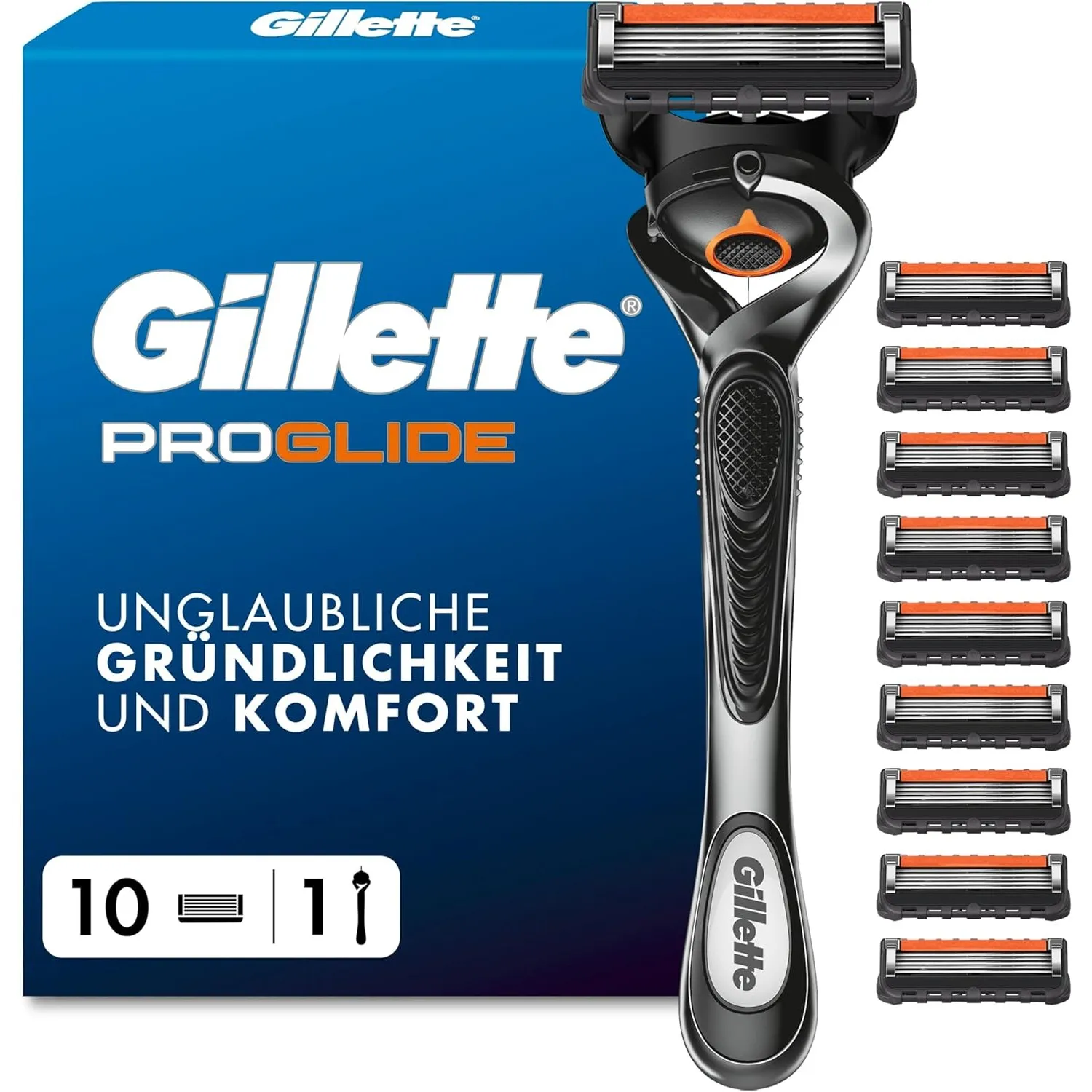 Gillette Proglide Rasierer Herren, Nassrasierer, Silber/Schwarz