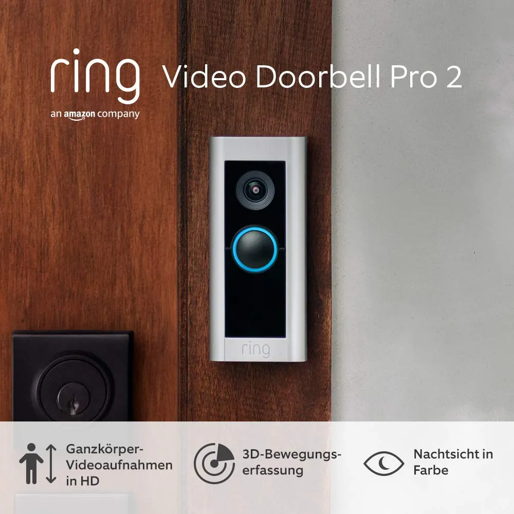 Ring Video Doorbell Pro 2, Zertifiziert und generalüberholt | Funktioniert mit Alexa
