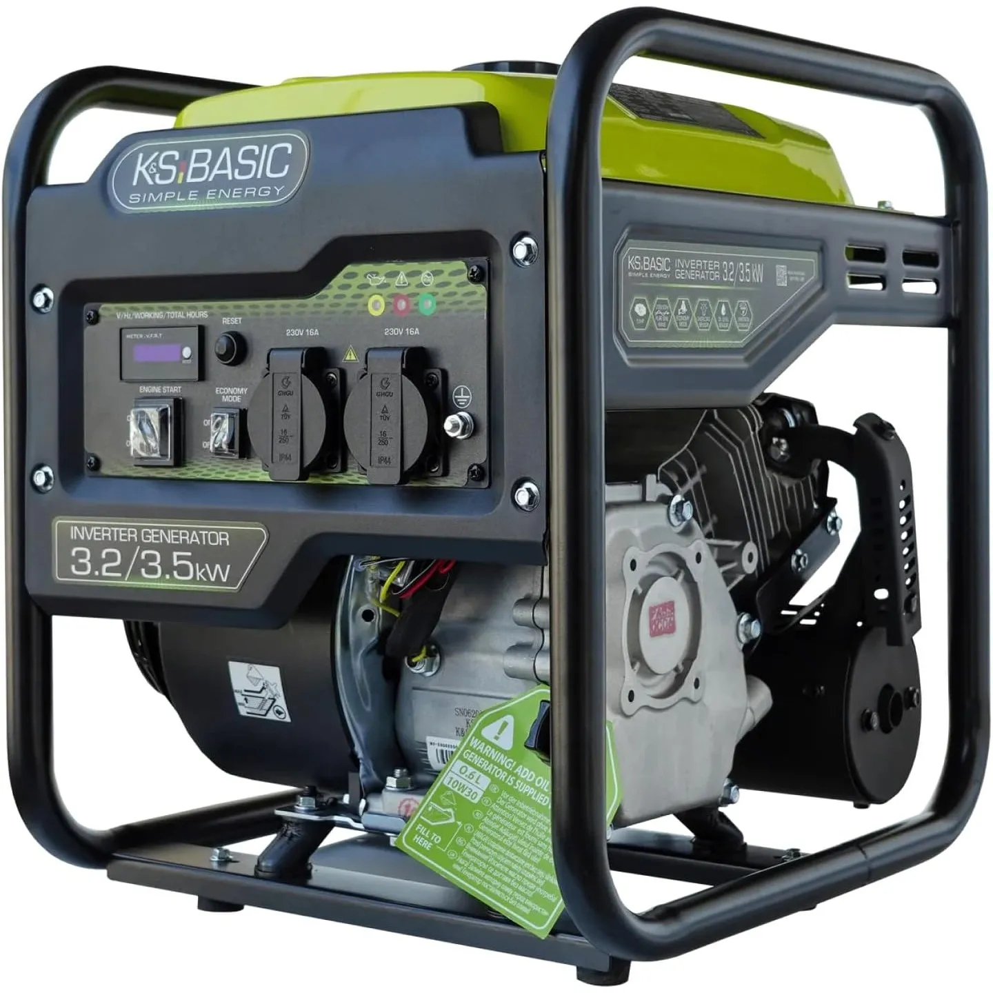 K&S BASIC 35i InverterGenerator 3,5 kW,Benzin stromerzeuger mit LED-Display