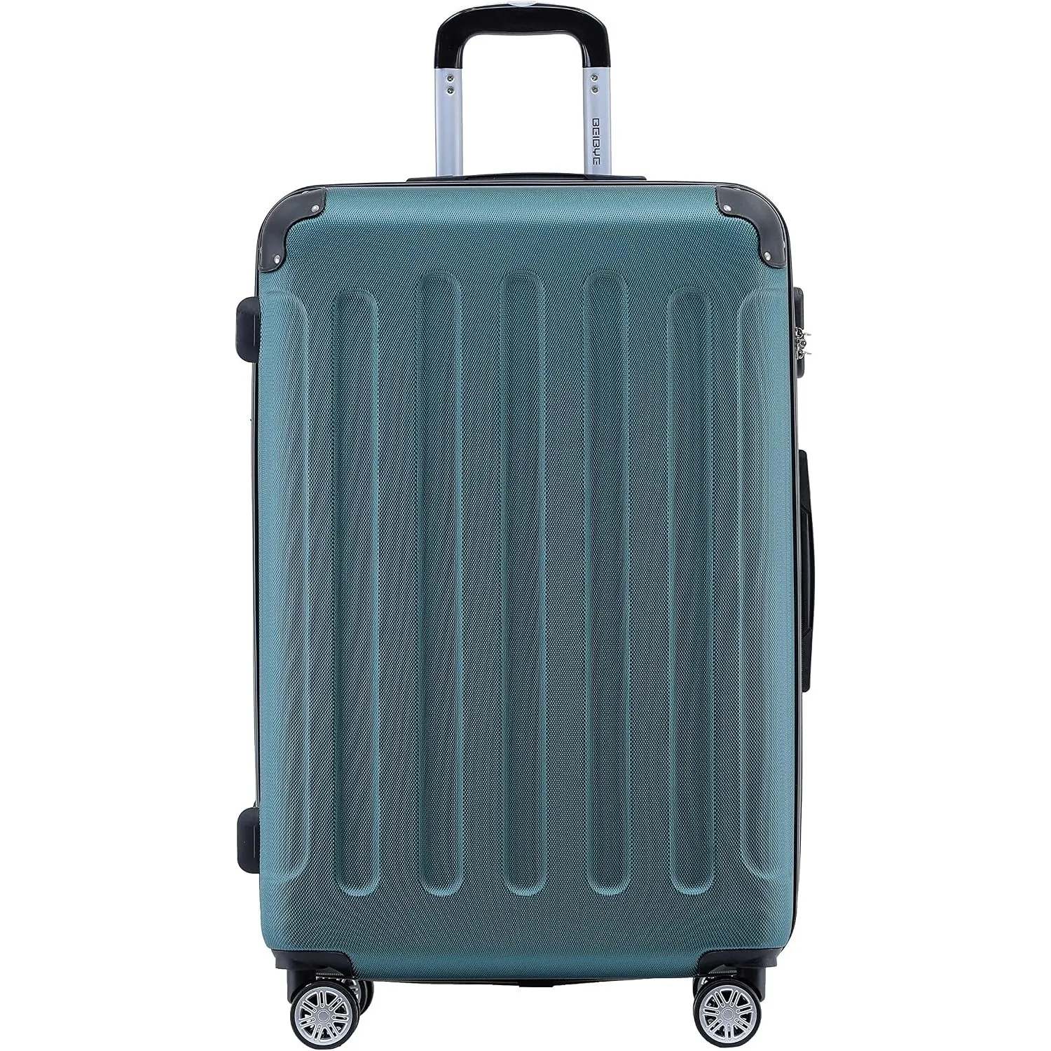 BEIBYE- Hartschalenkoffer Koffer Trolley Rollkoffer Reisekoffer Zahlenschloß 4 Zwilings-Rollen (Forest-Green, Middle-66…