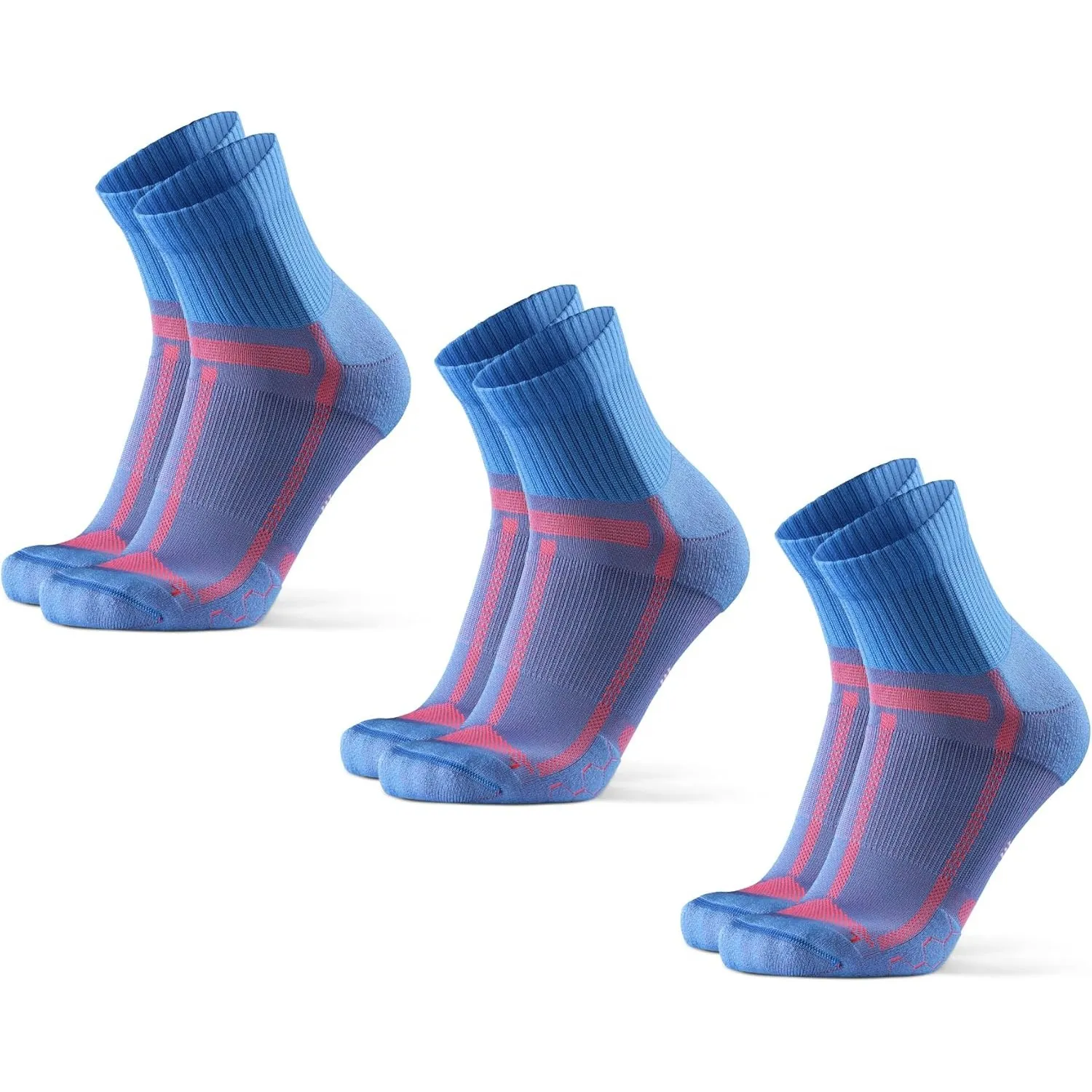 DANISH ENDURANCE Quarter Laufsocken, Knöchelhohe Sportsocken, Atmungsaktive Socken, Leichte Kompression, Gepolstert & A…