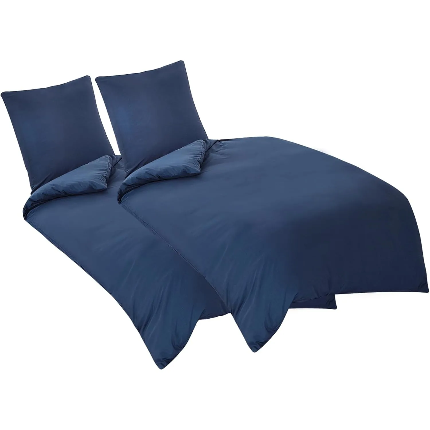 Aisbo Bettwäsche 135x200 4teilig Blau - Mikrofaser Bettwäsche-Sets Marine Blau mit Reißverschluss, ÖKO-TEX Bettbezug 13…
