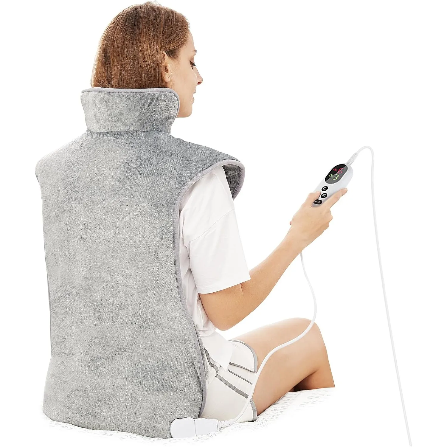 Heizkissen für Rücken Schulter Nacken 60x100cm Wärmekissen mit Abschaltautomatik, Schnelle Erwärmung, mit Taillenriemen…