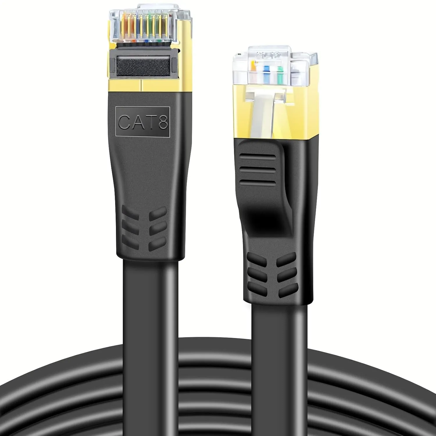 DDMALL CAT 8 LAN Kabel 20m, 40Gbps Flaches Netzwerkkabel (20 Meter Schwarz)