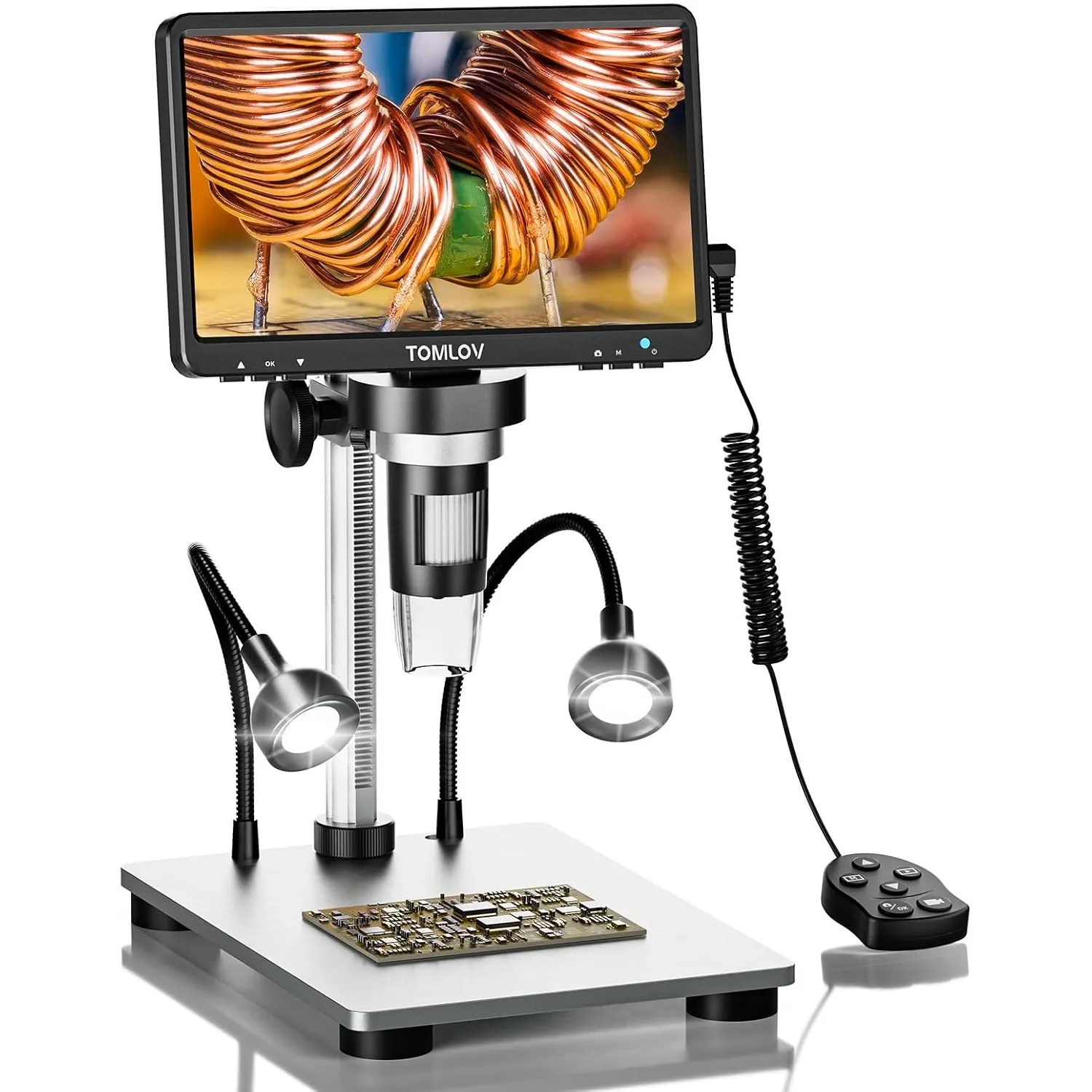 TOMLOV DM9 Mikroskop Digital für Münzen, 1200X Lötmikroskop mit LED