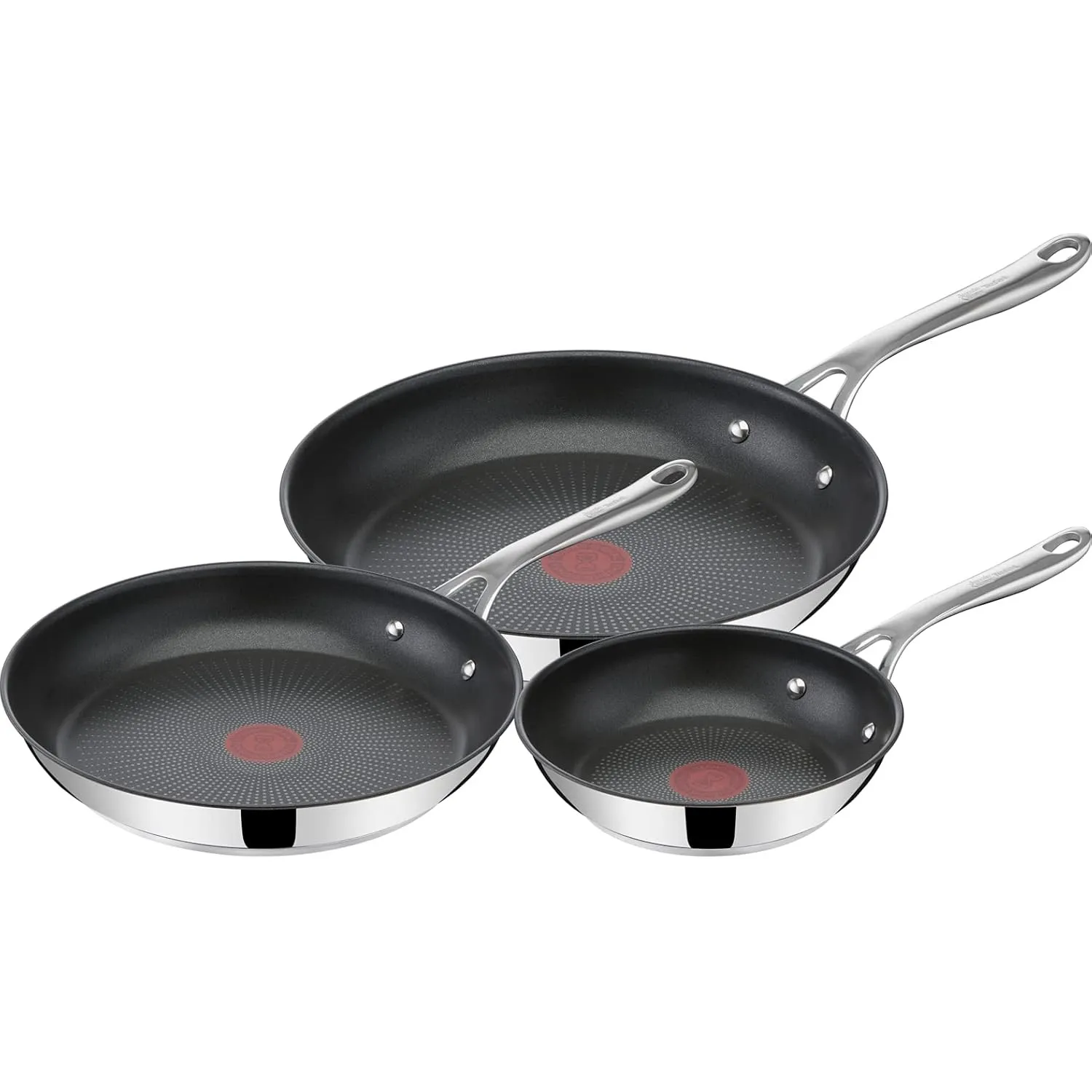 Tefal Jamie Oliver Cook's Direct On Pfannenset 20/24/28 cm, Thermo-Signal bei idealer Brattemperatur, Antihaft, Bratpfa…