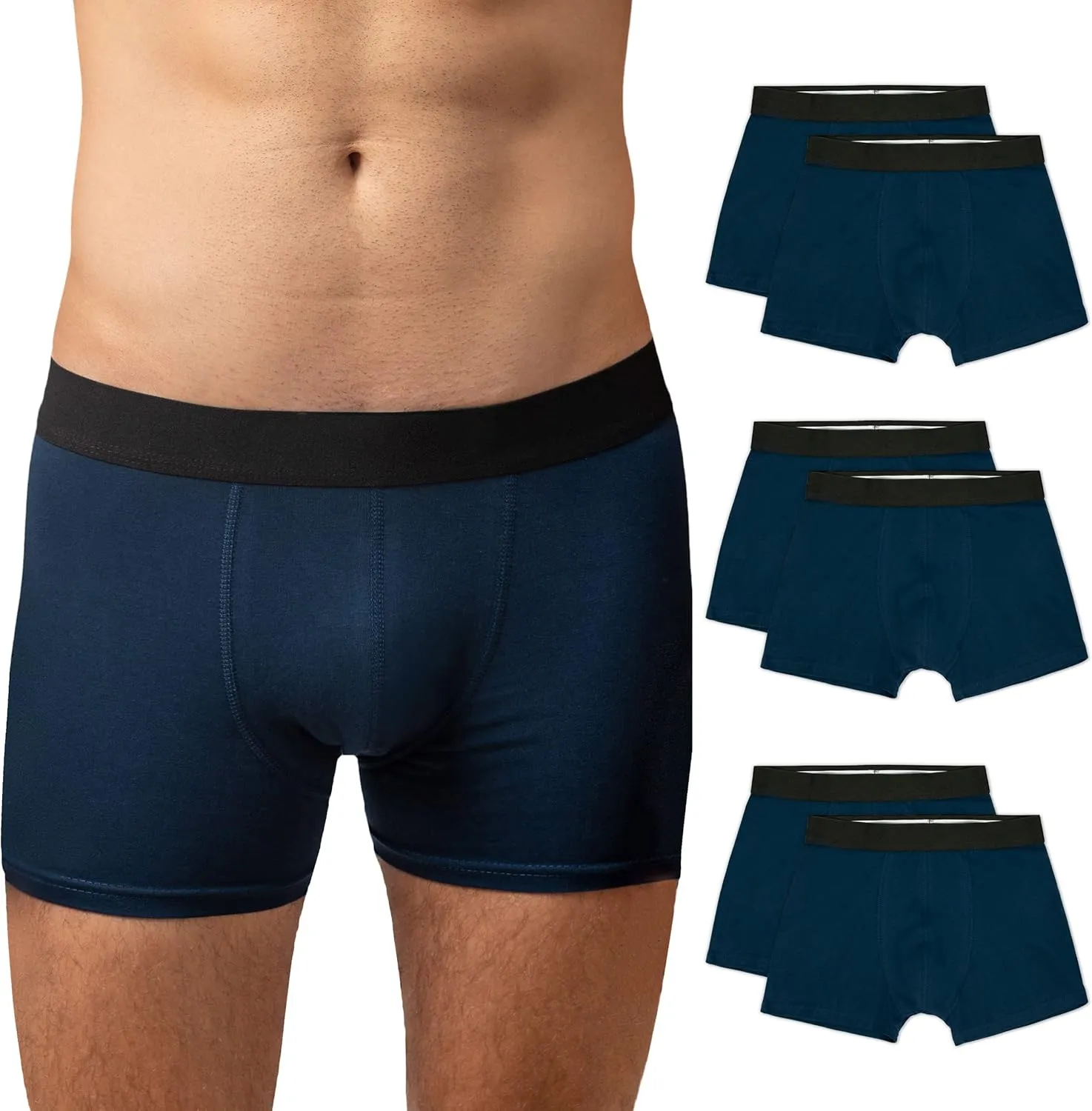 Snocks Herren Boxershorts Ohne Logo - Bio-Baumwolle 6er Pack - Atmungsaktiv Komfortbund - Unterhosen für Alltag und Spo…