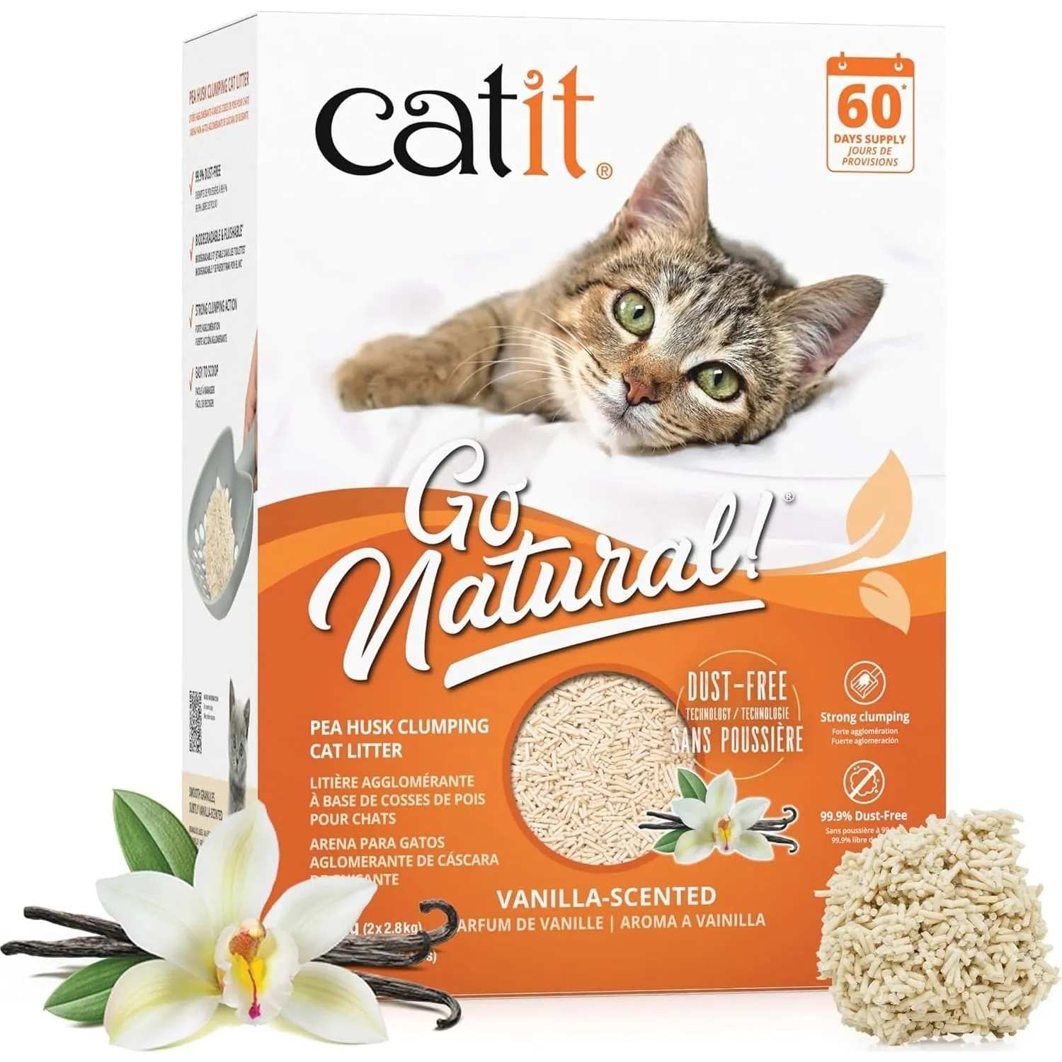 Catit Go Natural Katzenstreu Vanille, klumpend, 99,9% staubfrei, 5,6kg