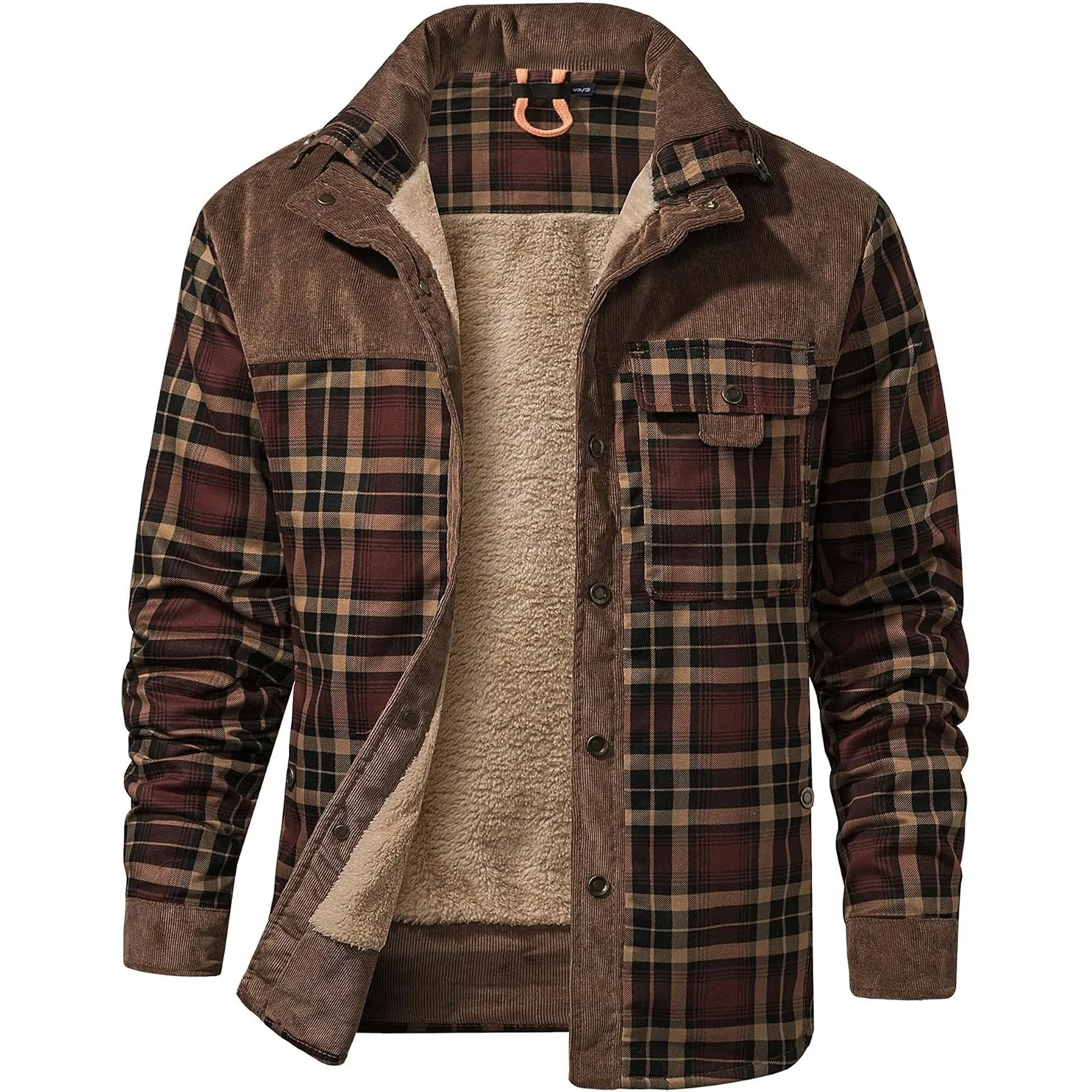 Mr.Stream Herren Thermohemd Flanellhemd Winterjacke Fleecefutter schützendem Innenfutter Holzfällerhemd Arbeitshemd