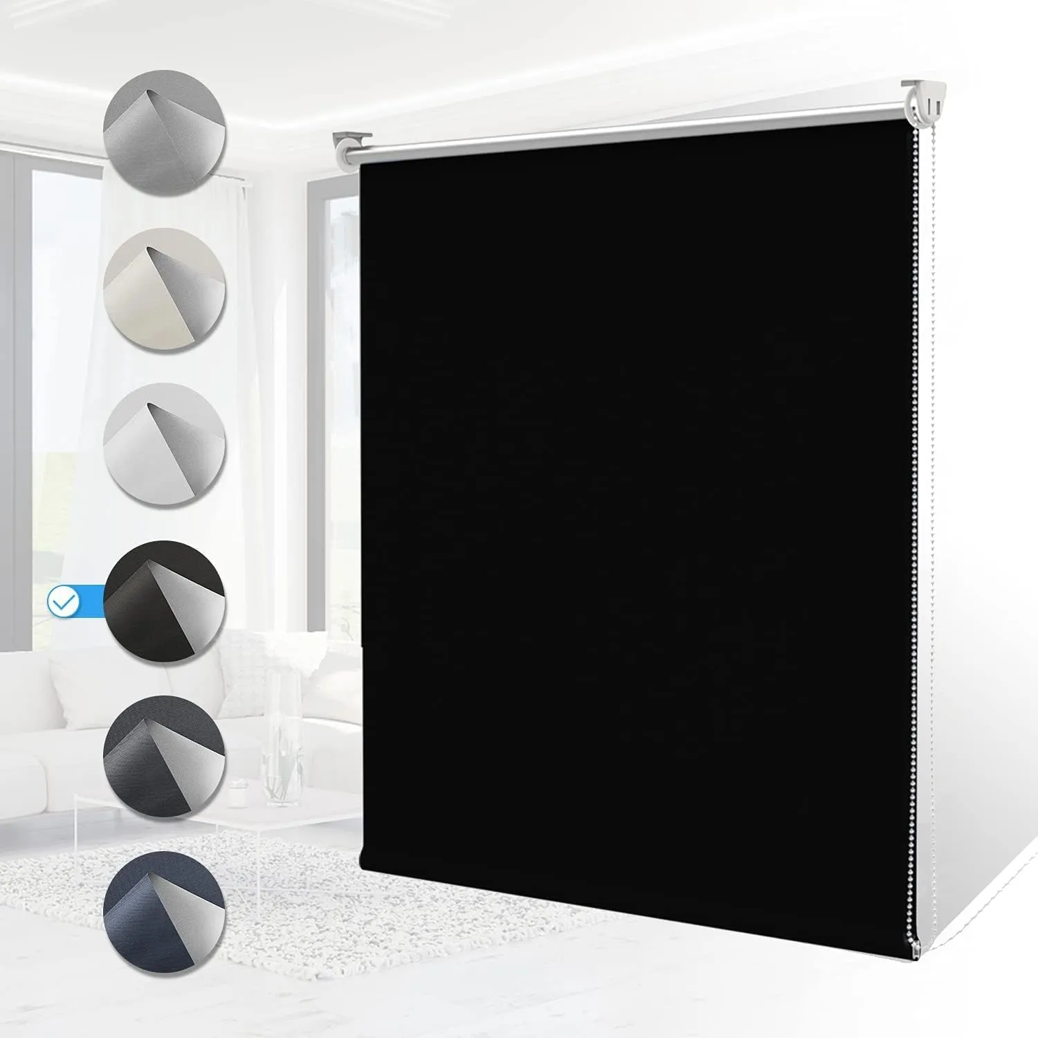 Blackout Roller Blinds for Windows and Doors, Without Drilling, Thermal Roller Blind, Klemmfix Blackout Roller Blind, S…