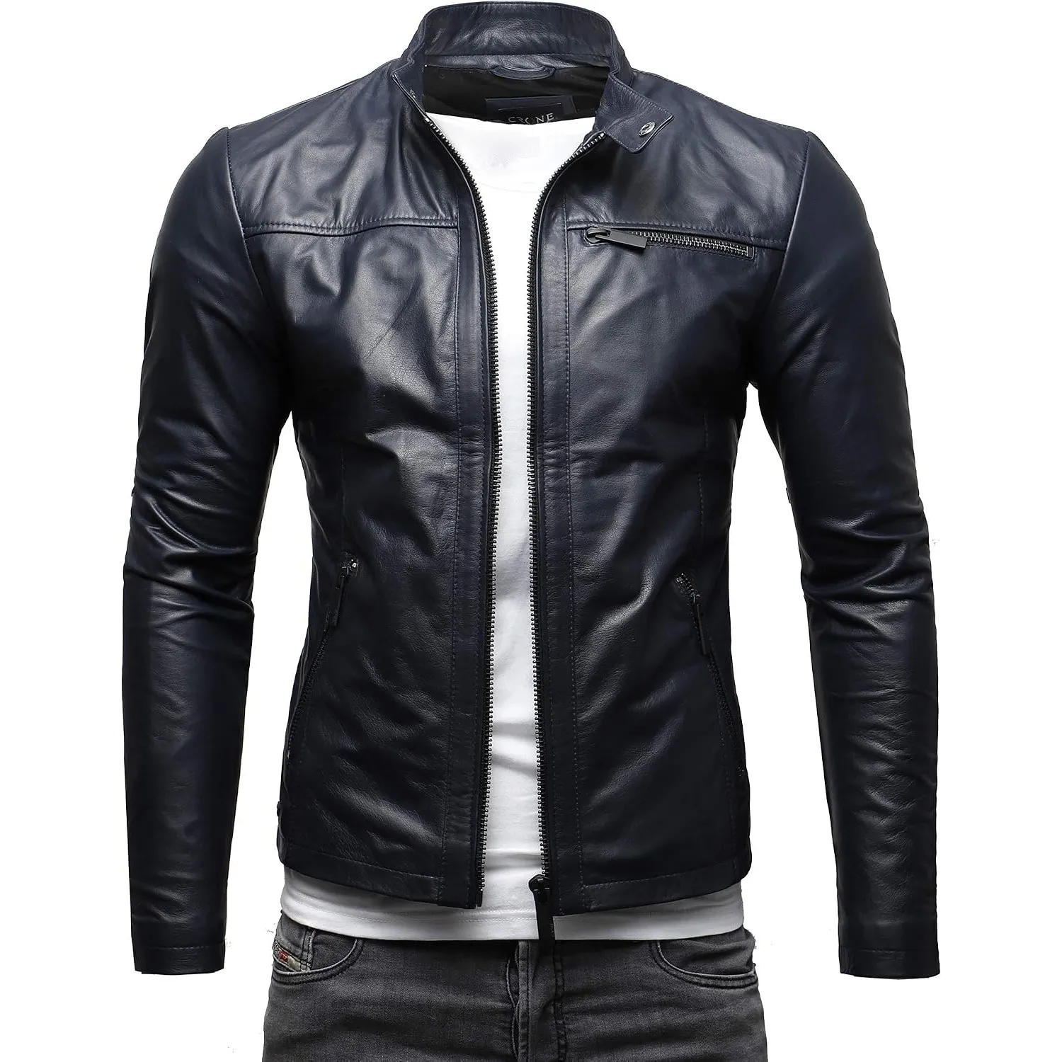 Crone Epic Herren Lederjacke Echtleder Jacke