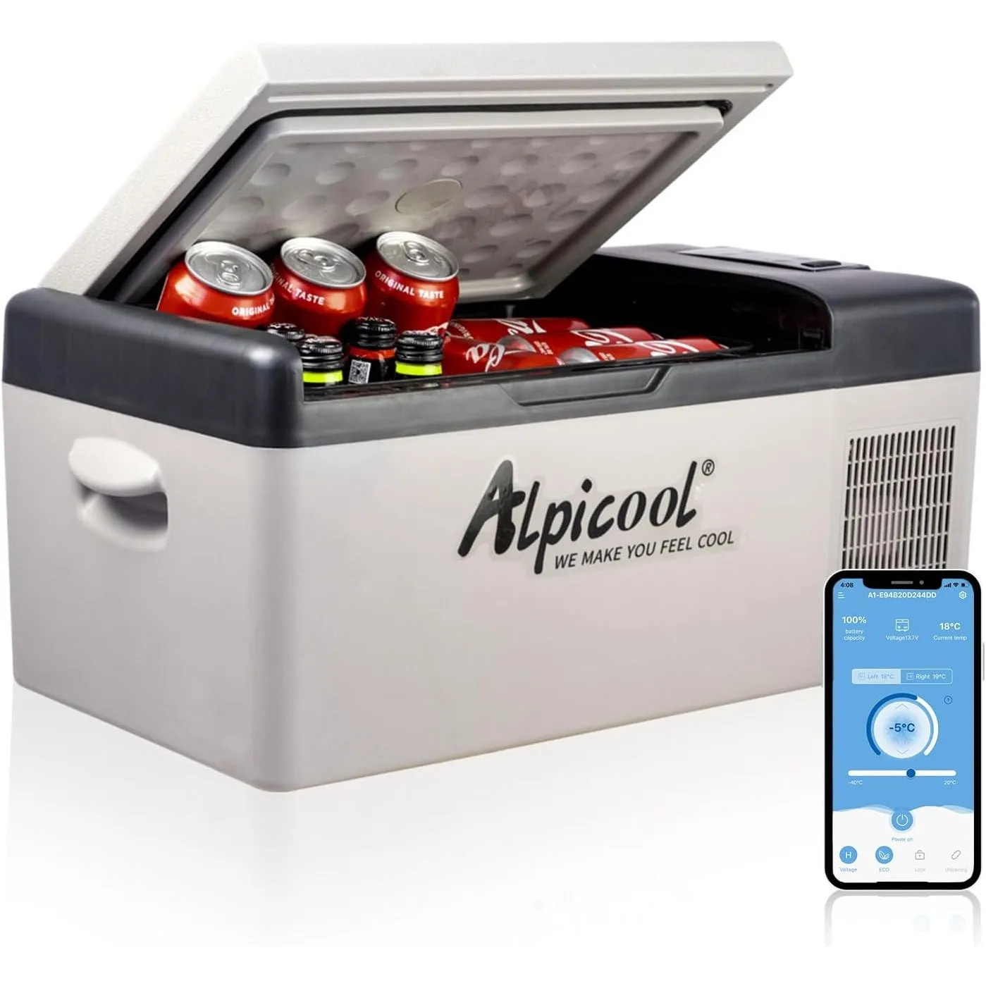 Alpicool C15 15L Kompressor Kühlbox 12v Mini Kühlschrank Elektrische Camping-Gefrierbox Klein Tragbare für Auto, Lkw, B…