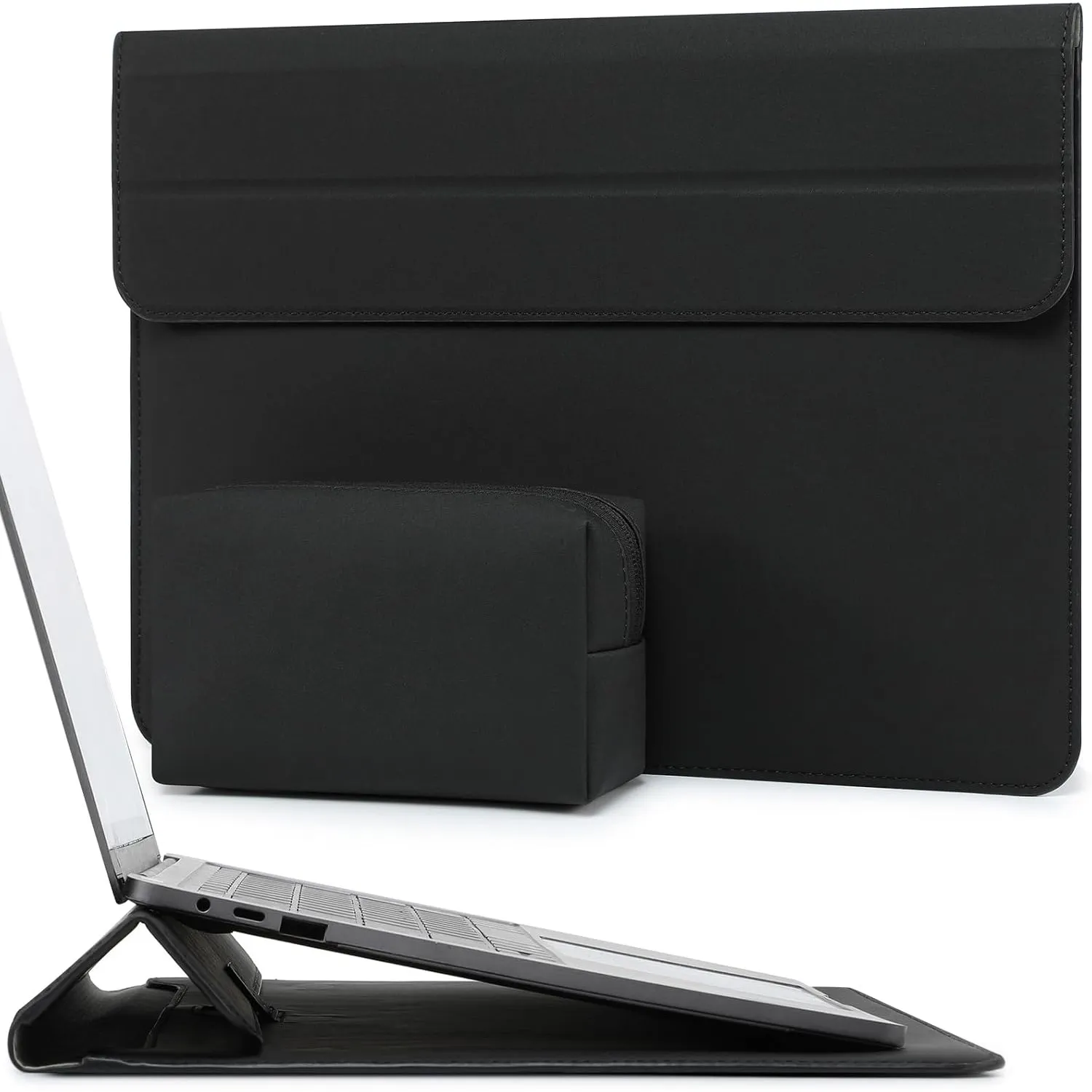 HYZUO 15-16 Zoll Laptoptasche Hülle mit Ständer, Schwarz | für MacBook Pro 16 M5-M1 Pro/Max A3428 A3429 2026-2019, XPS …