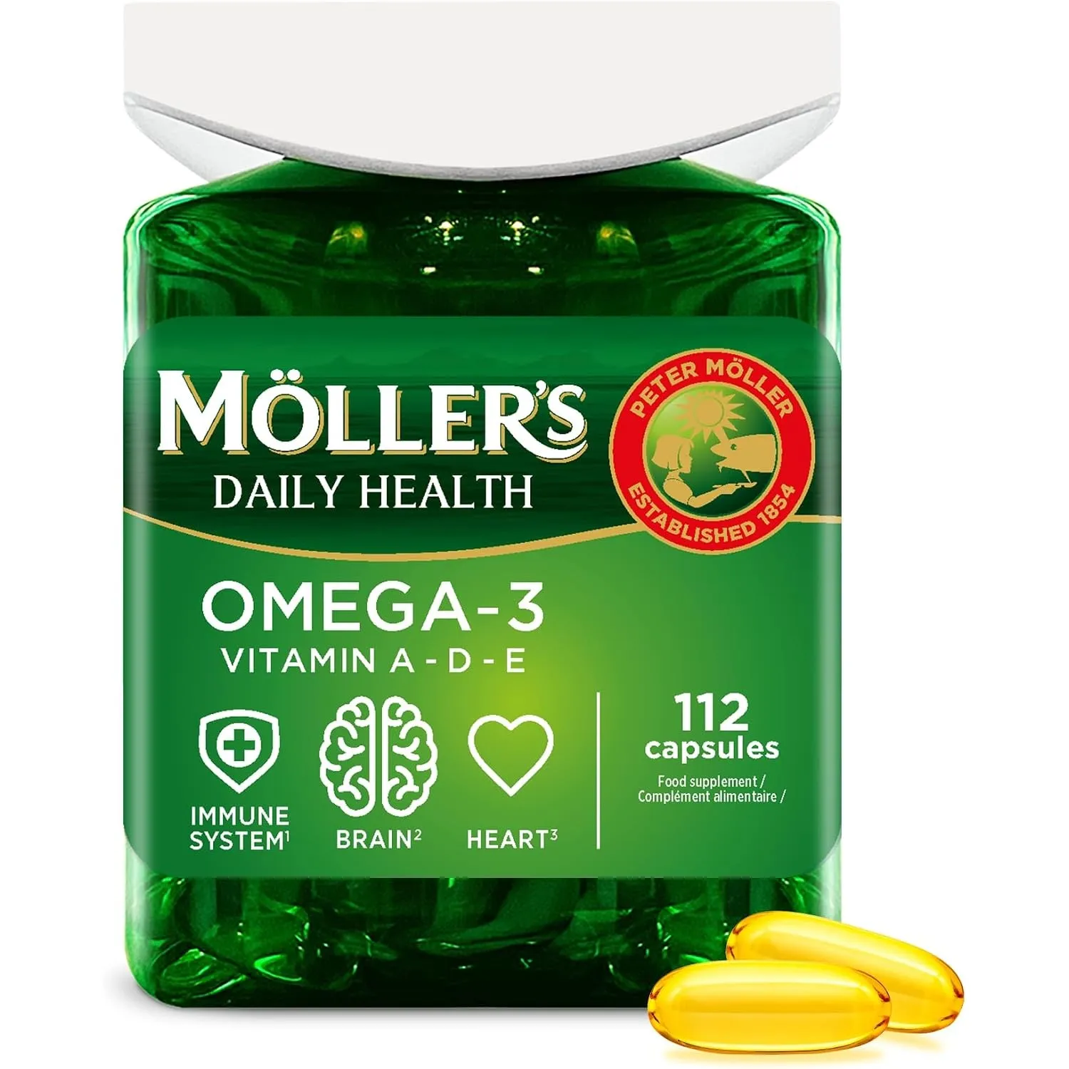 Moller’s ® | Omega 3 Kapseln | Fischöl | Skandinavische Omega-3 Nahrungsergänzungsmittel mit EPA, DHA, Vitamin A, D und…