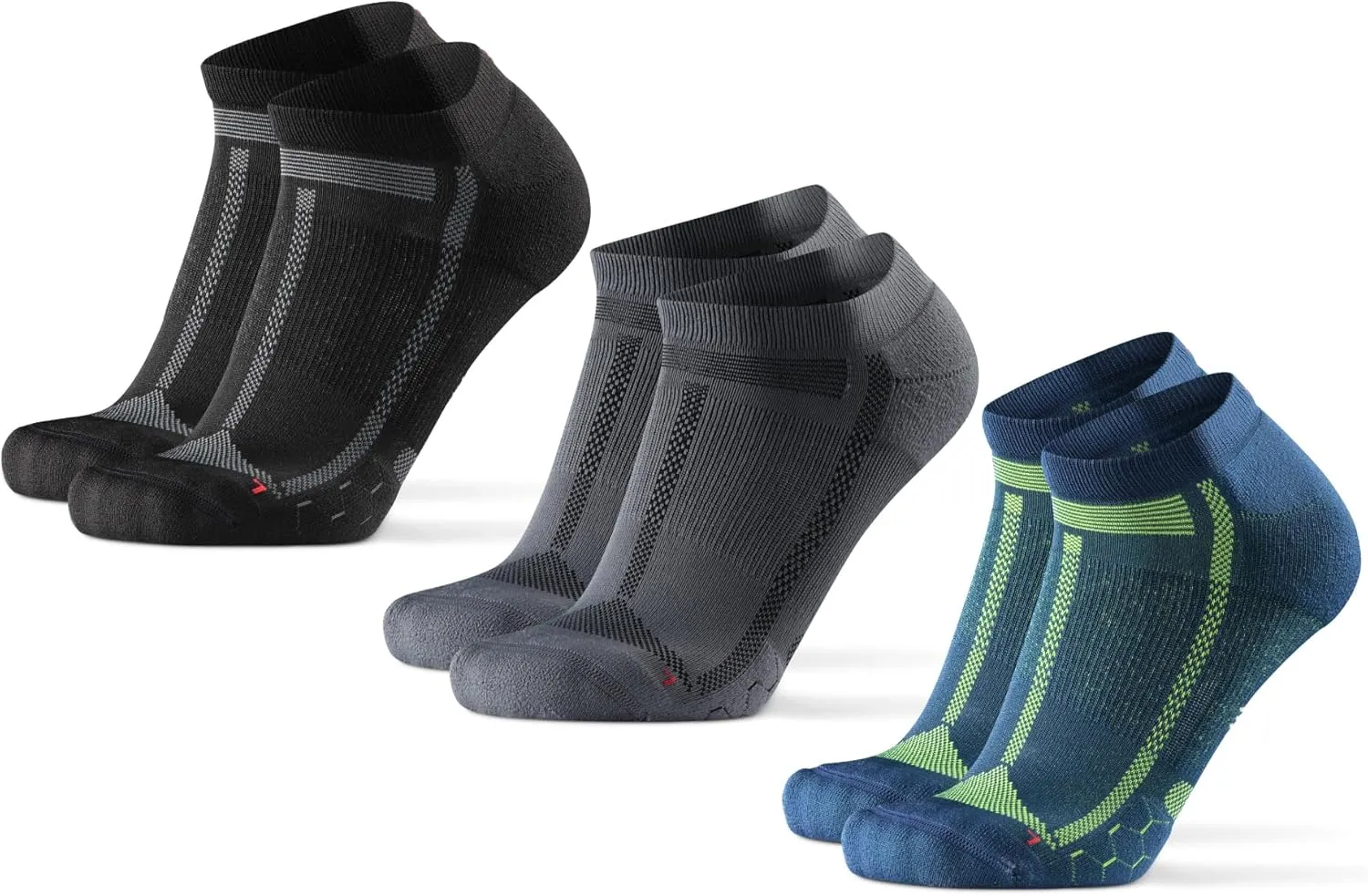DANISH ENDURANCE Short Running Socks, Summer Sports Socks, Breathable Socks, Lightweight Compression, Padded & Anti-Swe…