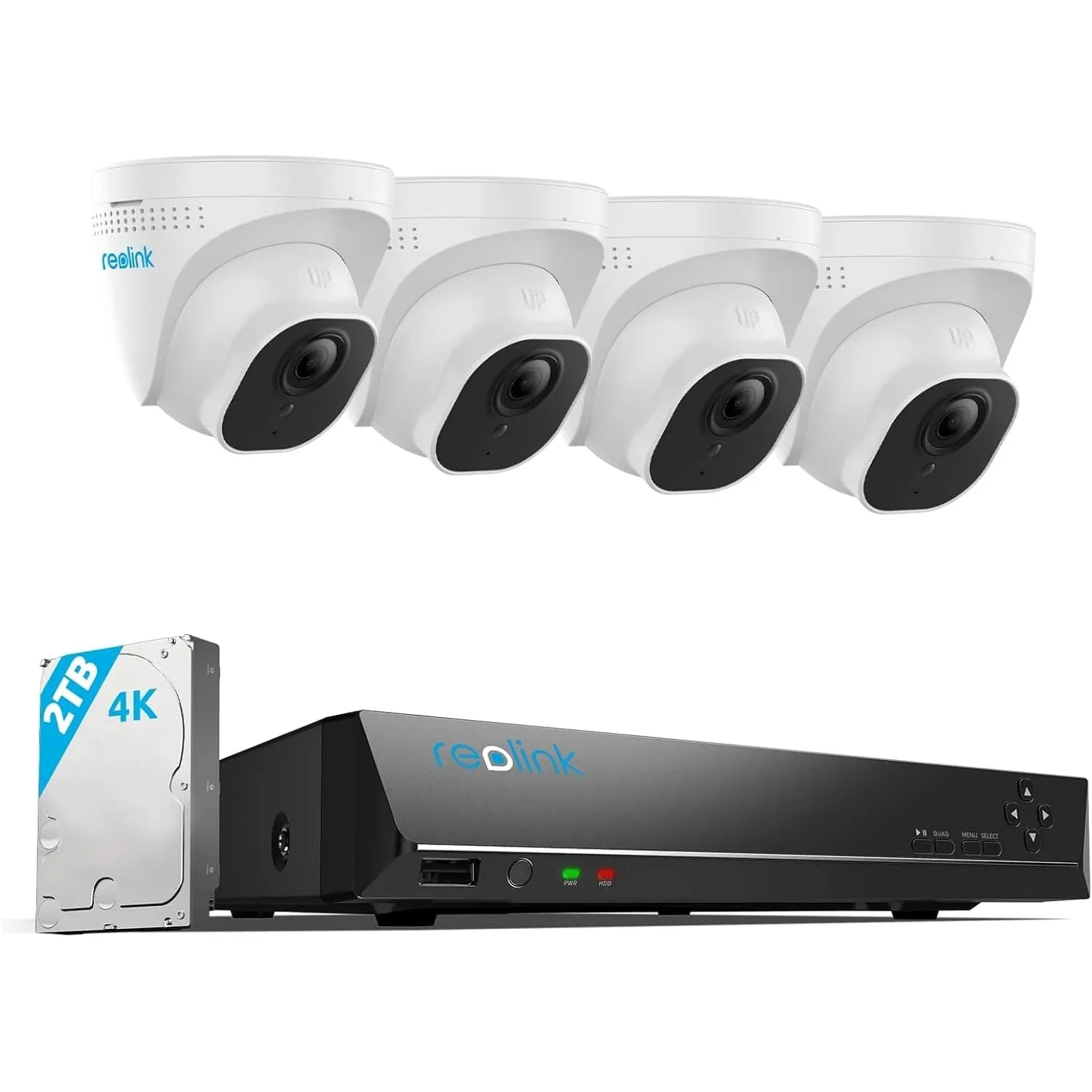 Reolink 4K PoE Überwachungskamera Aussen Set, 24/7 Aufnahme, 8CH 2TB NVR