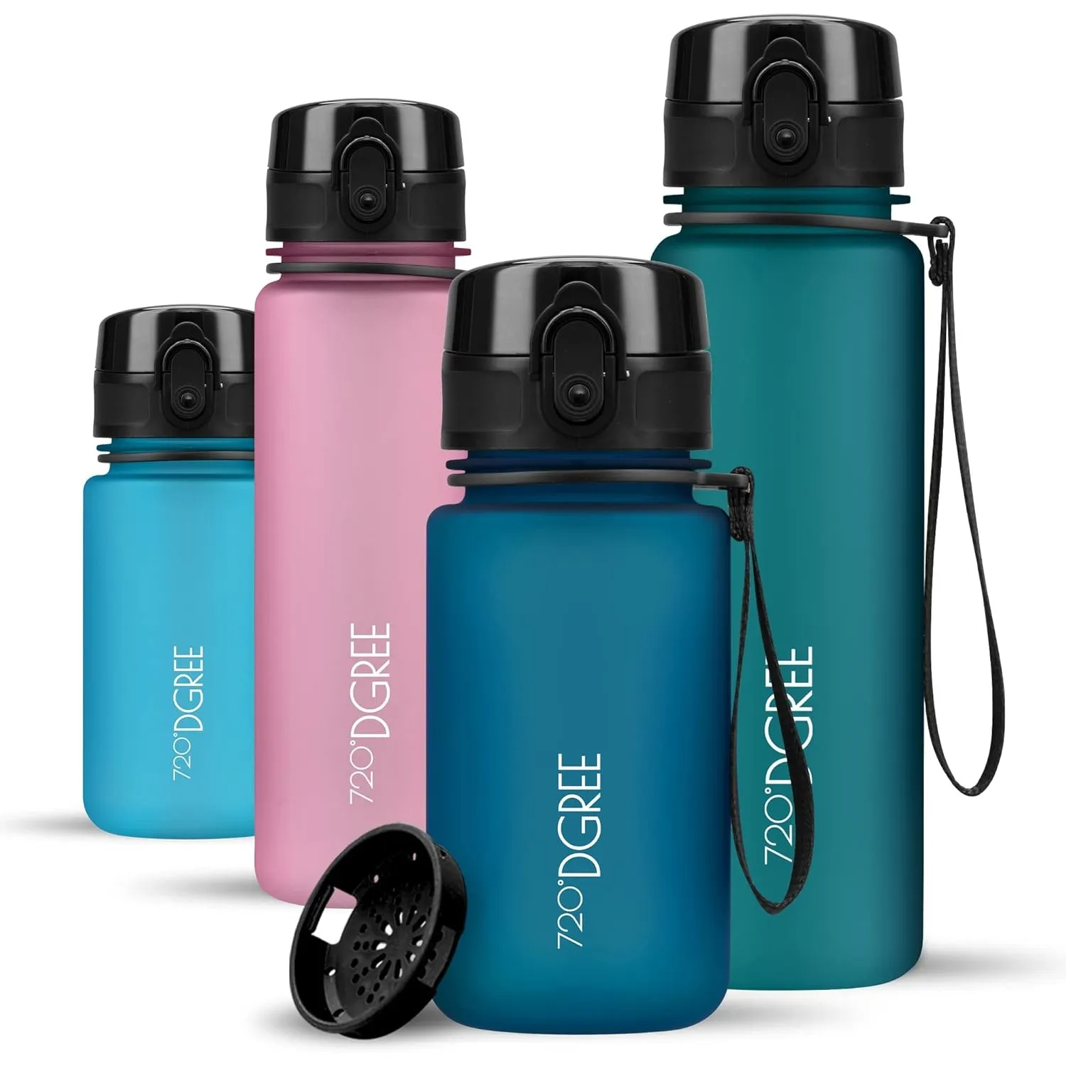 720°DGREE Trinkflasche “uberBottle“ +Sieb - 350ml, 500ml, 650ml, 1000ml, 1,5l, 2l - BPA-Frei - Wasserflasche für Sport,…