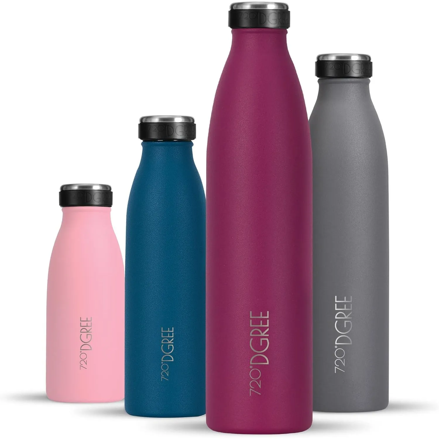 720°DGREE Edelstahl Trinkflasche “milkyBottle” - 1L - BPA-Frei, Auslaufsicher, Kohlensäure geeignet - Thermosflasche fü…