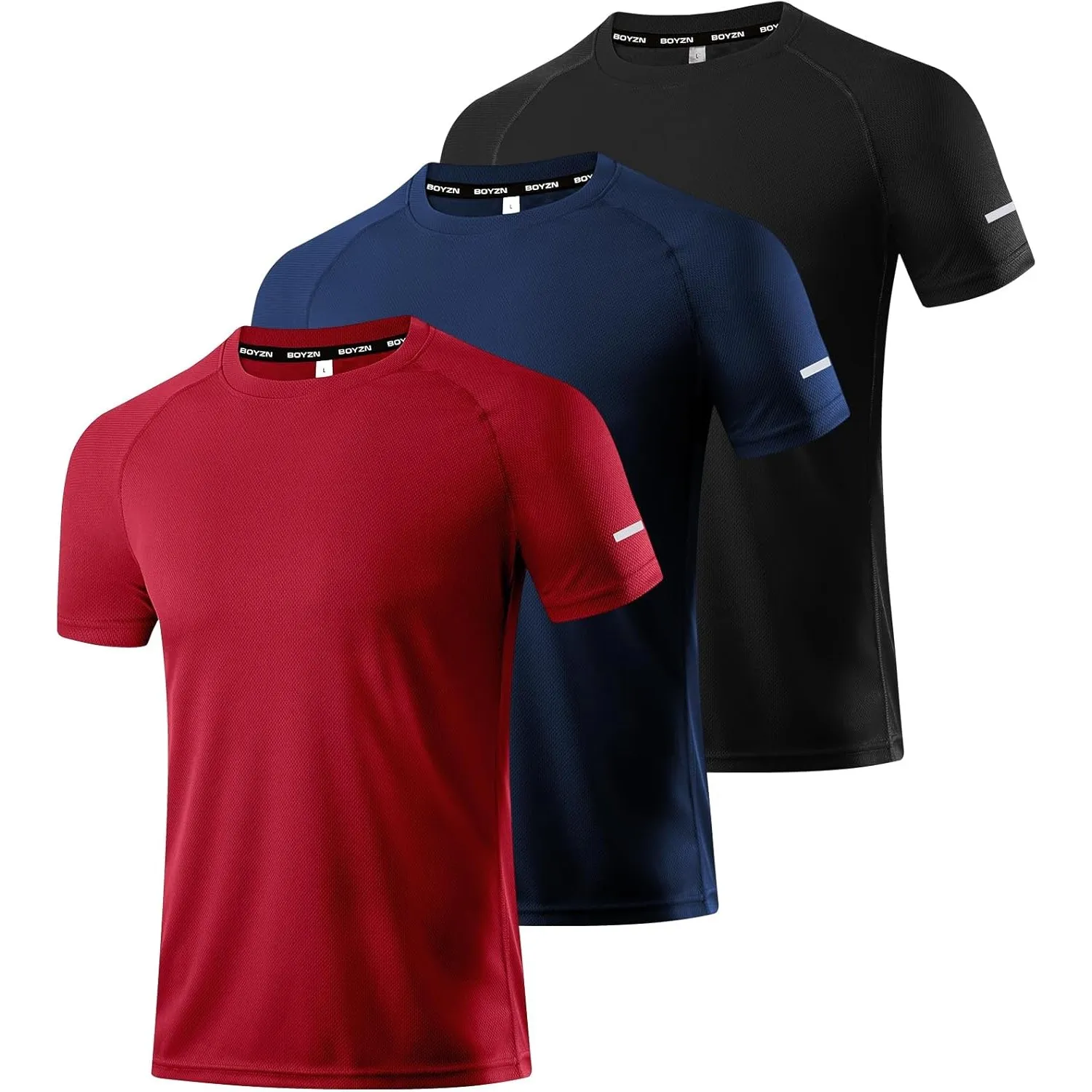 Boyzn 1, 3, 5 or 7er Pack Sport Tshirts Herren Kurzarm T-Shirts Funktionsshirt Laufshirt Schnelltrocknend Atmungsaktive…