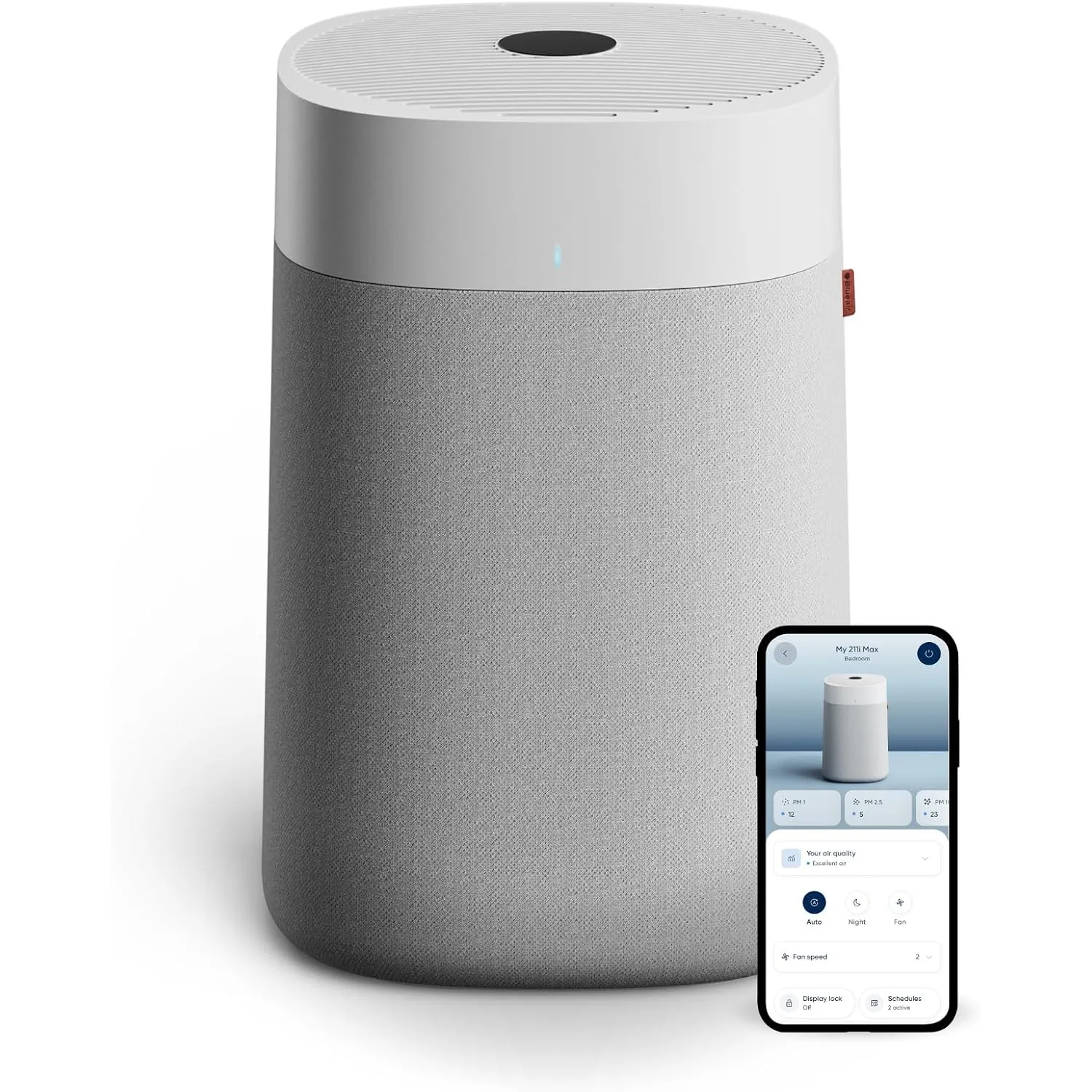 BLUEAIR Blue Pure 211i Max Luftreiniger für große Räume bis 141 m² – Smart, leise, mit HEPASilent-Technologie – entfern…