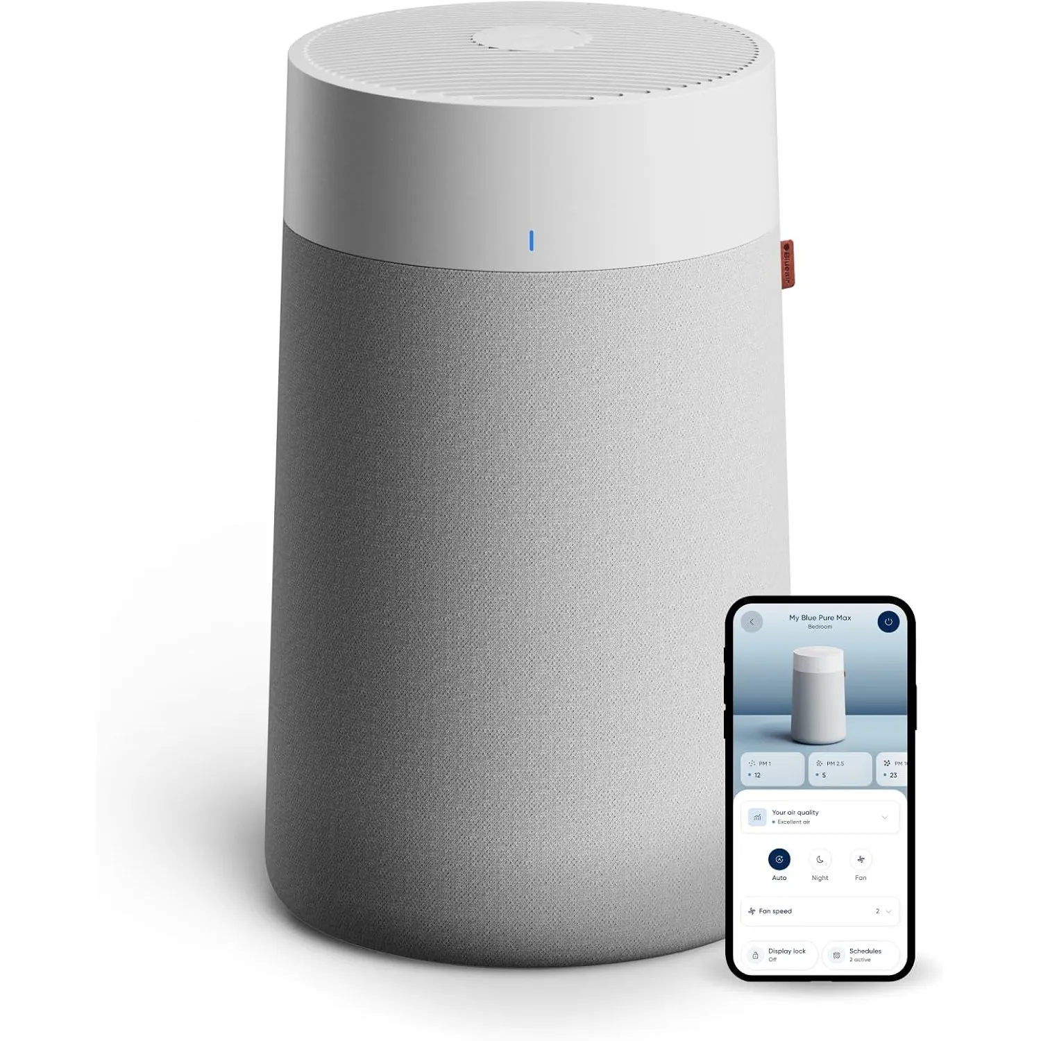 BLUEAIR Blue Pure 3350i Max Luftreiniger für Räume bis 86 m² – Smart, leise, mit HEPASilent-Technologie – entfernt Alle…