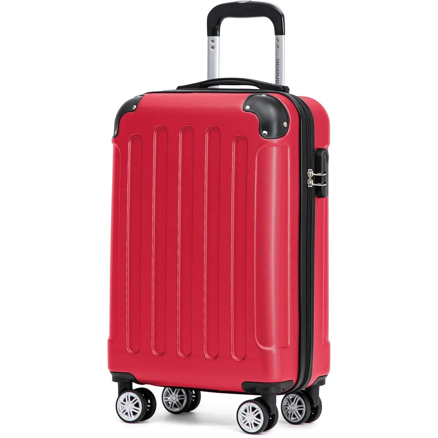 BEIBYE Handgepäck Koffer M 55 cm – Kabinenkoffer aus ABS, leicht, 360° Doppelrollen, Reisekoffer für Kurzreisen, Chilli…
