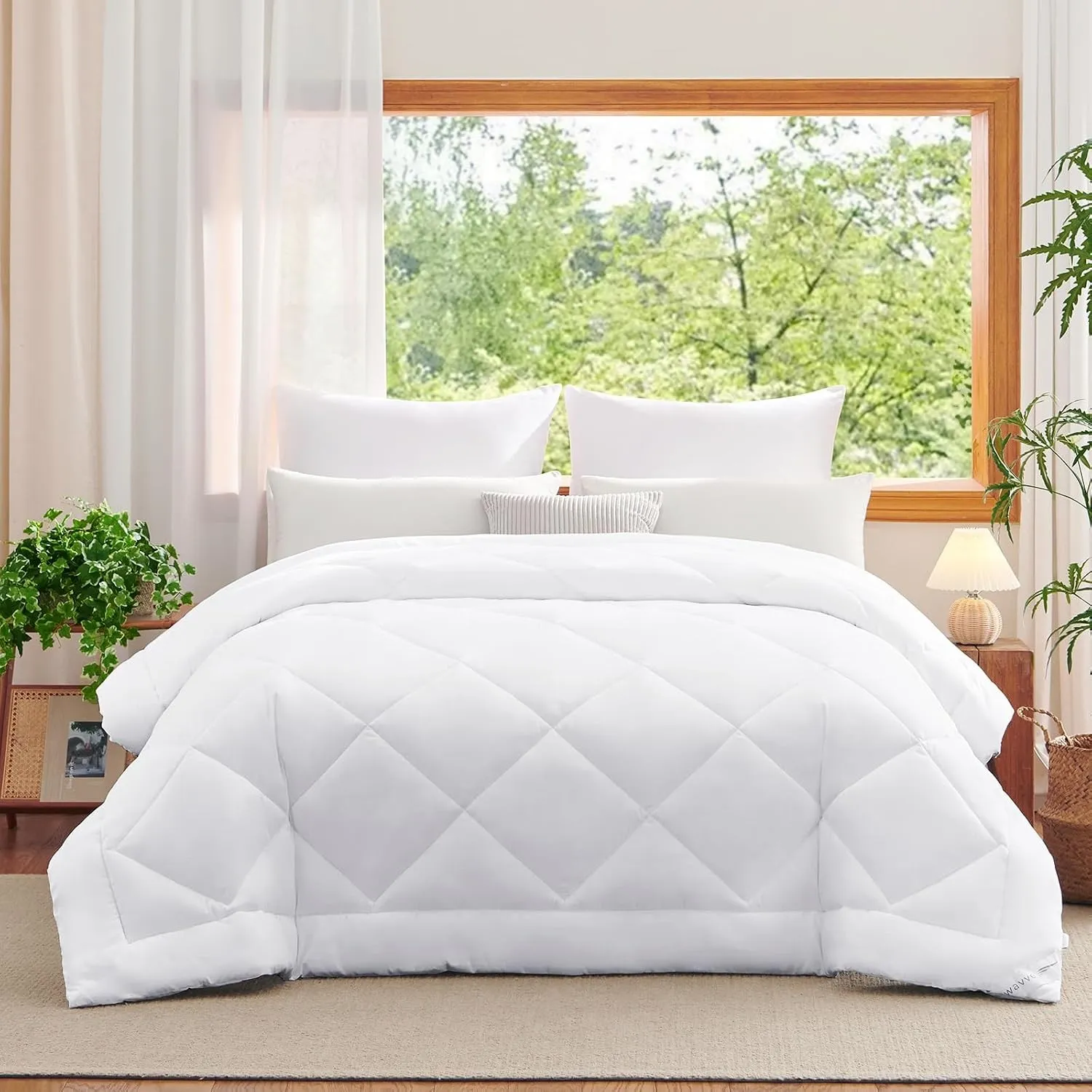 WAVVE Bettdecke 140x200 Ganzjahresdecke 4 Jahreszeiten, Steppdecke 300gsm Mikrofaser 140x200cm, Super Weiche Zudecke Sc…