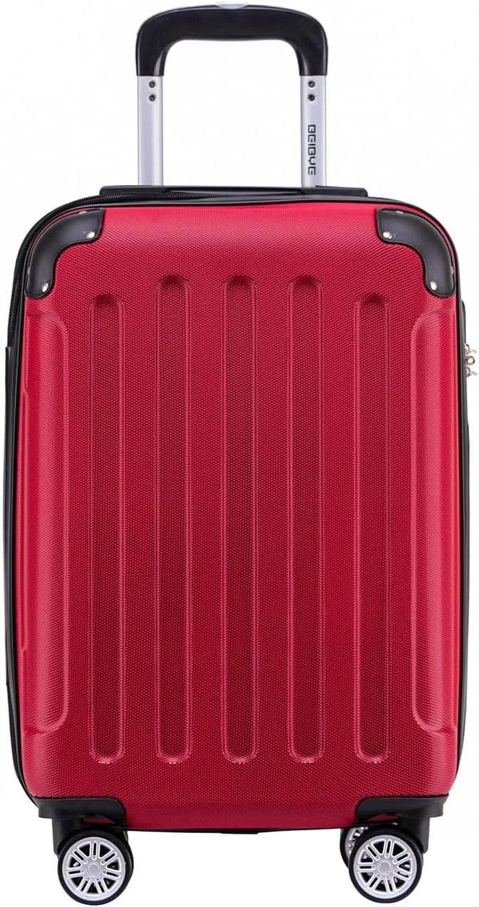 BEIBYE- Hartschalenkoffer Koffer Trolley Rollkoffer Reisekoffer Zahlenschloß 4 Zwilings-Rollen (Chillired, Small-55cm)