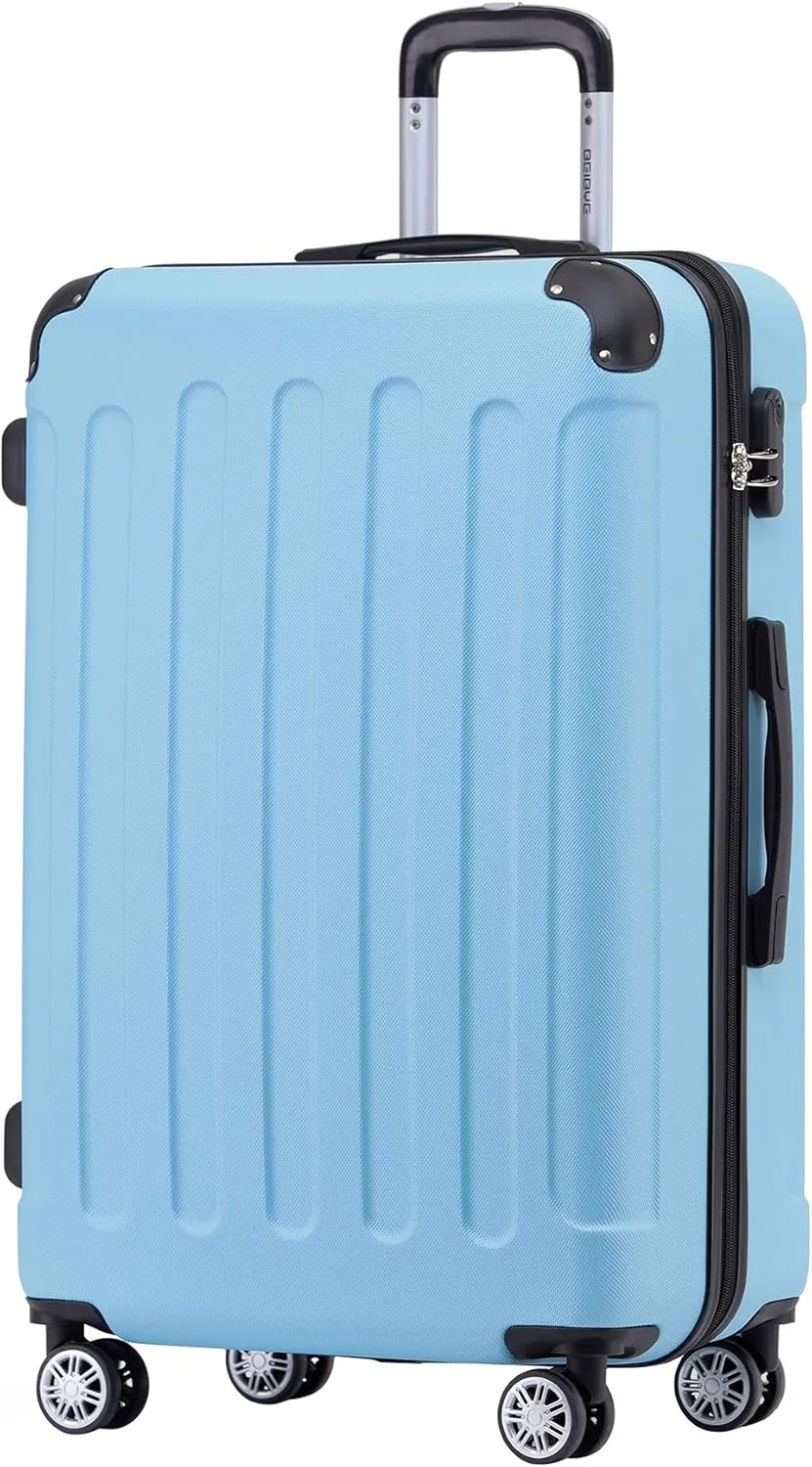 BEIBYE Zwillingsrollen Hardcase Reisekoffer Koffer Trolleys Hartschale in XL-L-M in 14 Farben (Hilmmelblau, Mittler Kof…