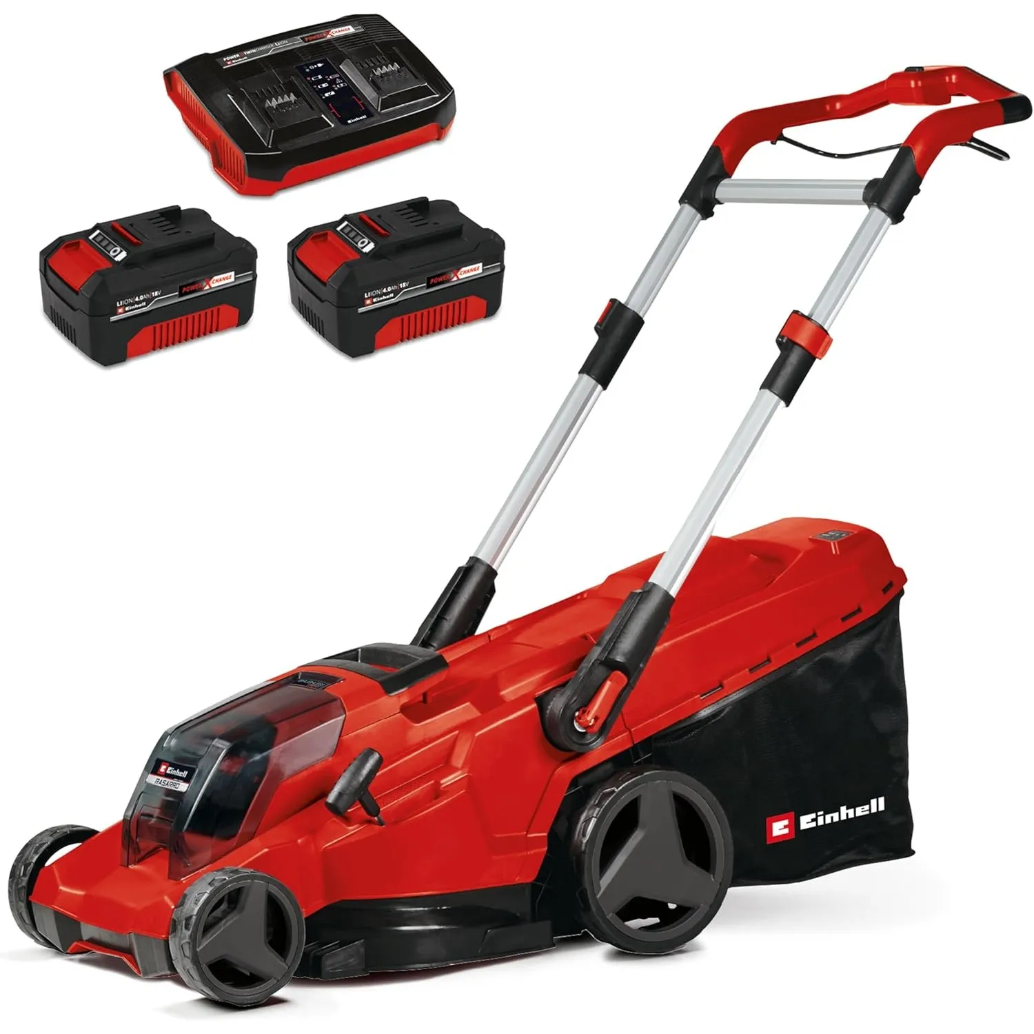 Einhell Akku-Rasenmäher RASARRO 36/42 Kit Power X-Change (36 V, 42 cm Schnittbreite, bis 550 m², Brushless, Mulchfunkti…
