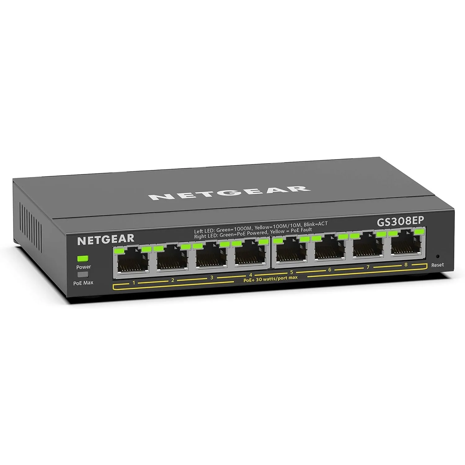 Netgear GS308EP PoE Switch 8 Port Gigabit Ethernet LAN Switch PoE+ 62W Plus (Managed Netzwerk Switch PoE mit IGMP Snoop…