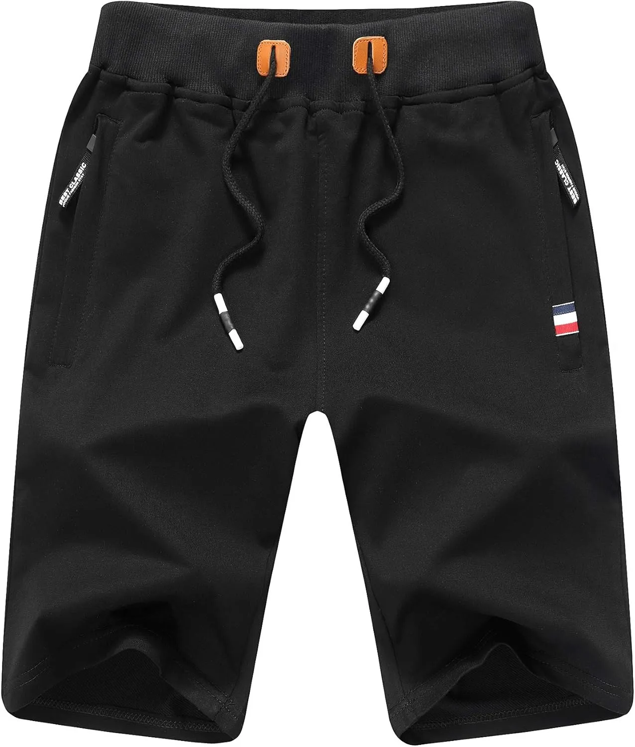 Zoxoz Men's Cotton Sports Shorts with Zip and Elastic Waist