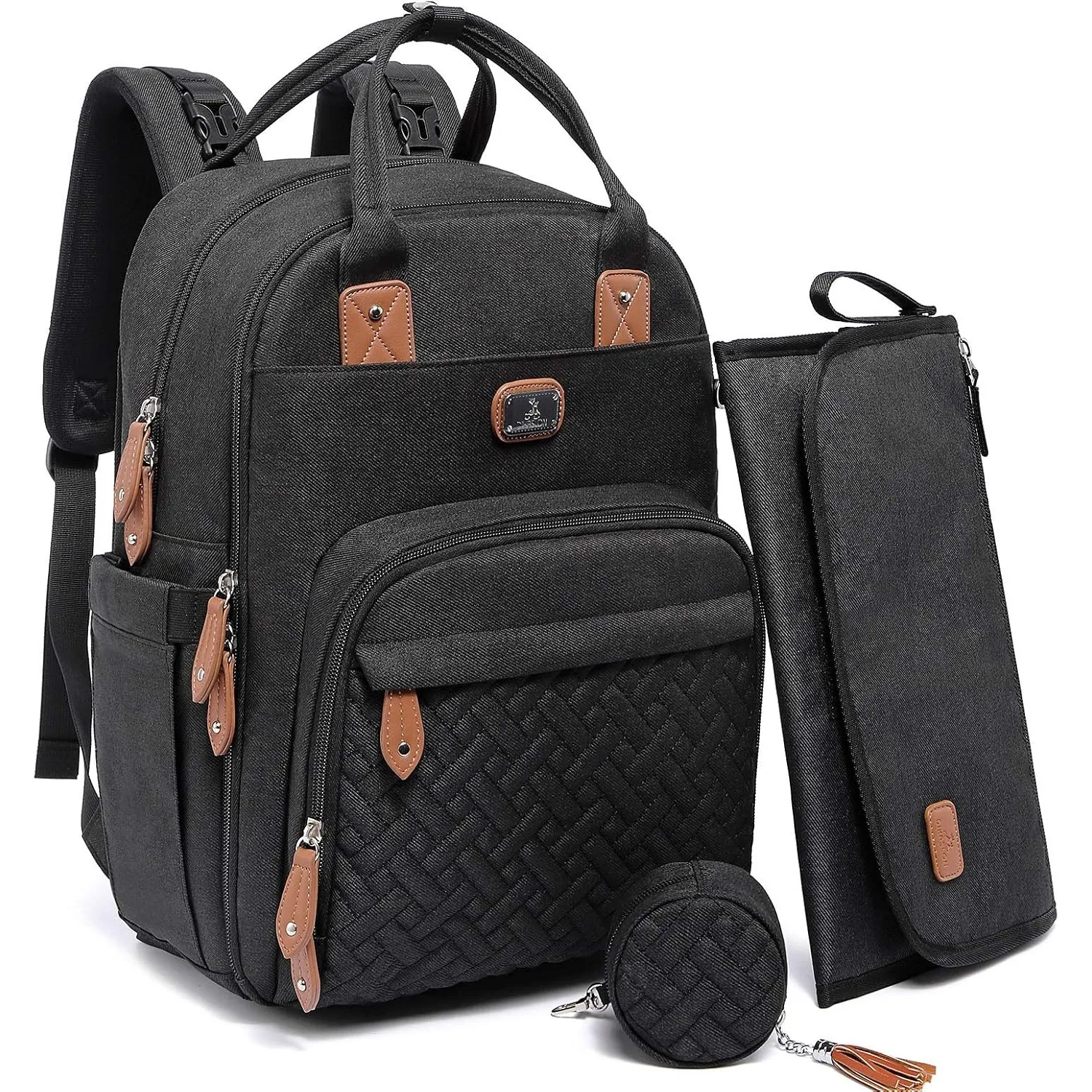 Dikaslon Wickeltasche Rucksack Großer Wickelrucksack mit Multifunktions-Babytaschen und mobiler Wickelauflage - Schnull…