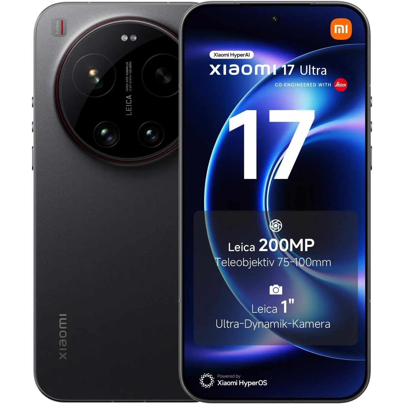 XIAOMI 17 Ultra Smartphone 16+512 GB, HyperAI Handy mit Android, Leica 200 MP Teleobjektiv (75–100 mm), Leica APO Optik…