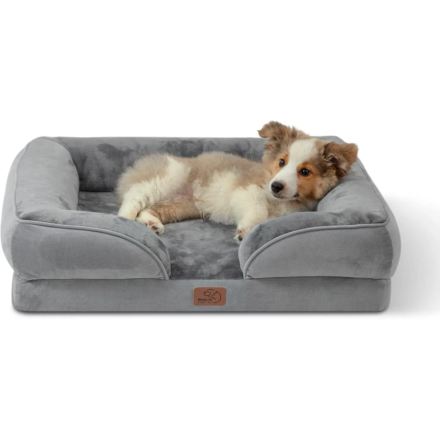 BEDSURE orthopädisches Hundebett ergonomisches Hundesofa, 71x58cm, grau