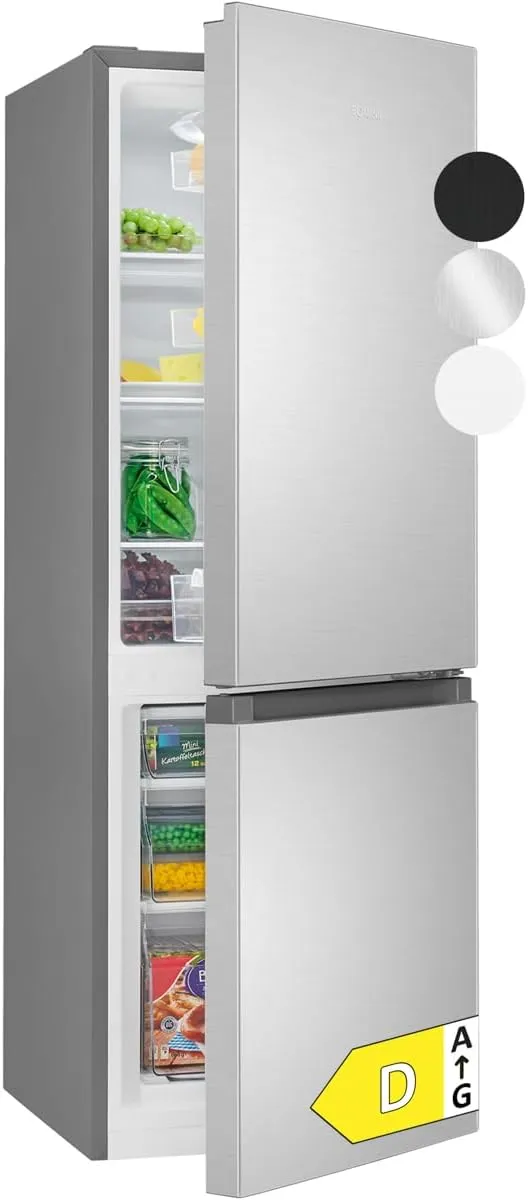 Bomann® Kühlschrank mit Gefrierfach | Energieklasse D | 143cm | Kühl Gefrierkombination leise 39 dB | 3 Ablagen & 3 Sch…