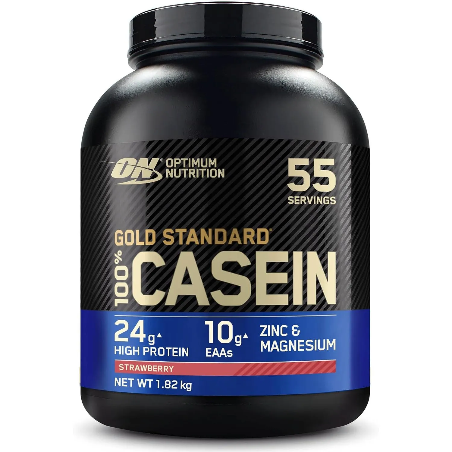 Optimum Nutrition Gold Standard 100% Casein Proteinpulver, Geschmack Erdbeere, 1.82 kg, 55 Portionen
