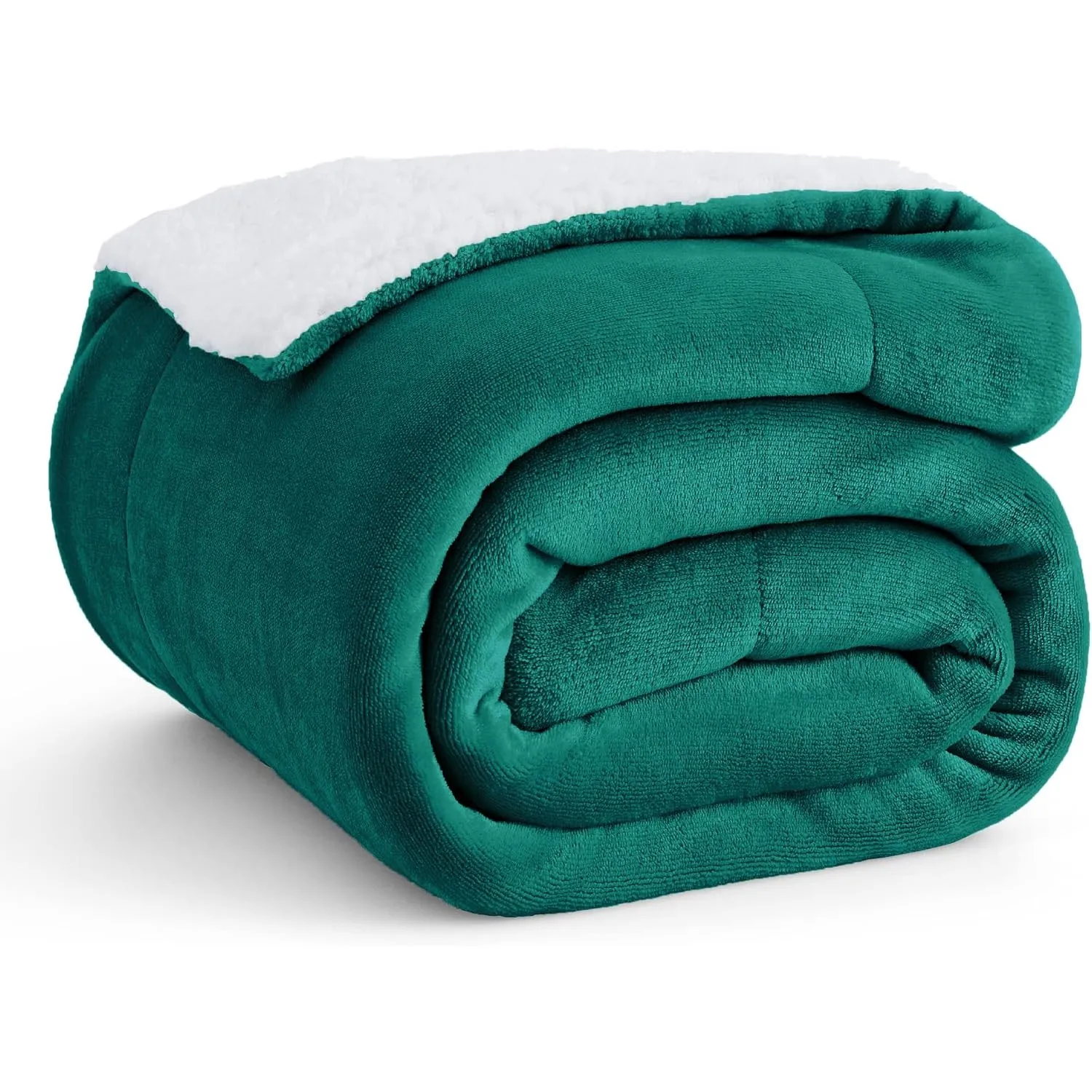 BEDSURE Sherpa Kuscheldecke Flauschig 150x200 - Sofadecke, Dunkelgrün
