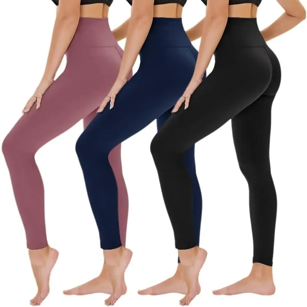 TNNZEET 3er Pack Leggings Damen High Waist Schwarz Sport Leggins