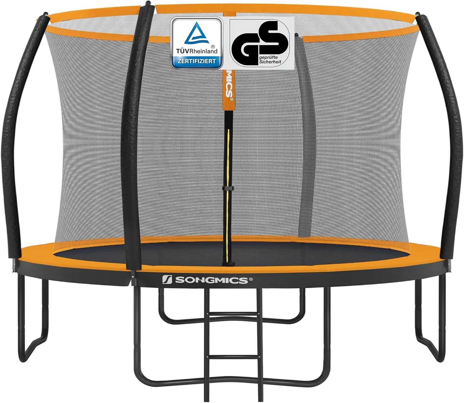 Songmics Round Garden Trampoline with Safety Net, Ladder, Padded Poles, Safety Cover, TÜV Rheinland Tested, Safe, Outdo…