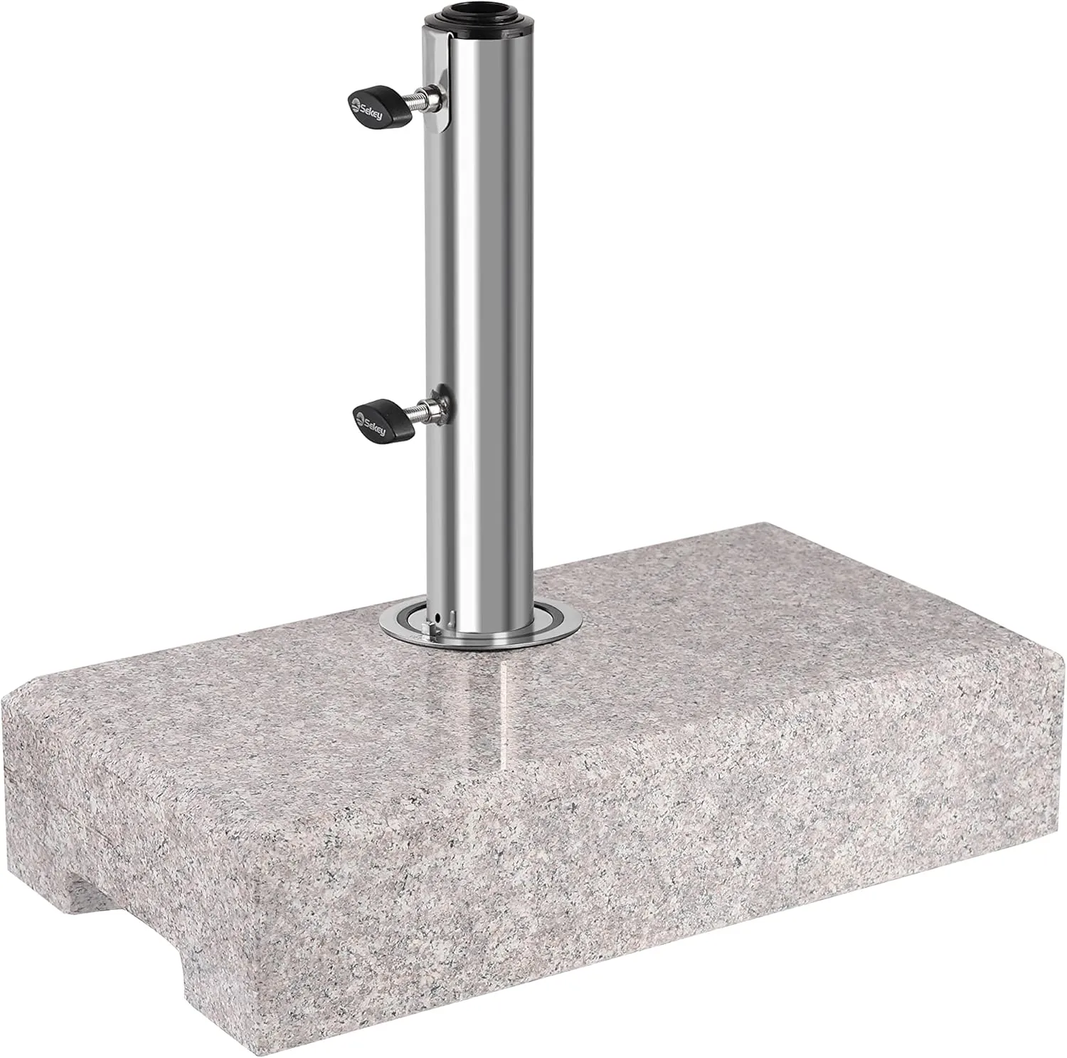 Sekey Granite Parasol Stand with Stainless Steel Tube, High-Quality Half Base, for Umbrella Poles up to 22-38 mm, Balco…