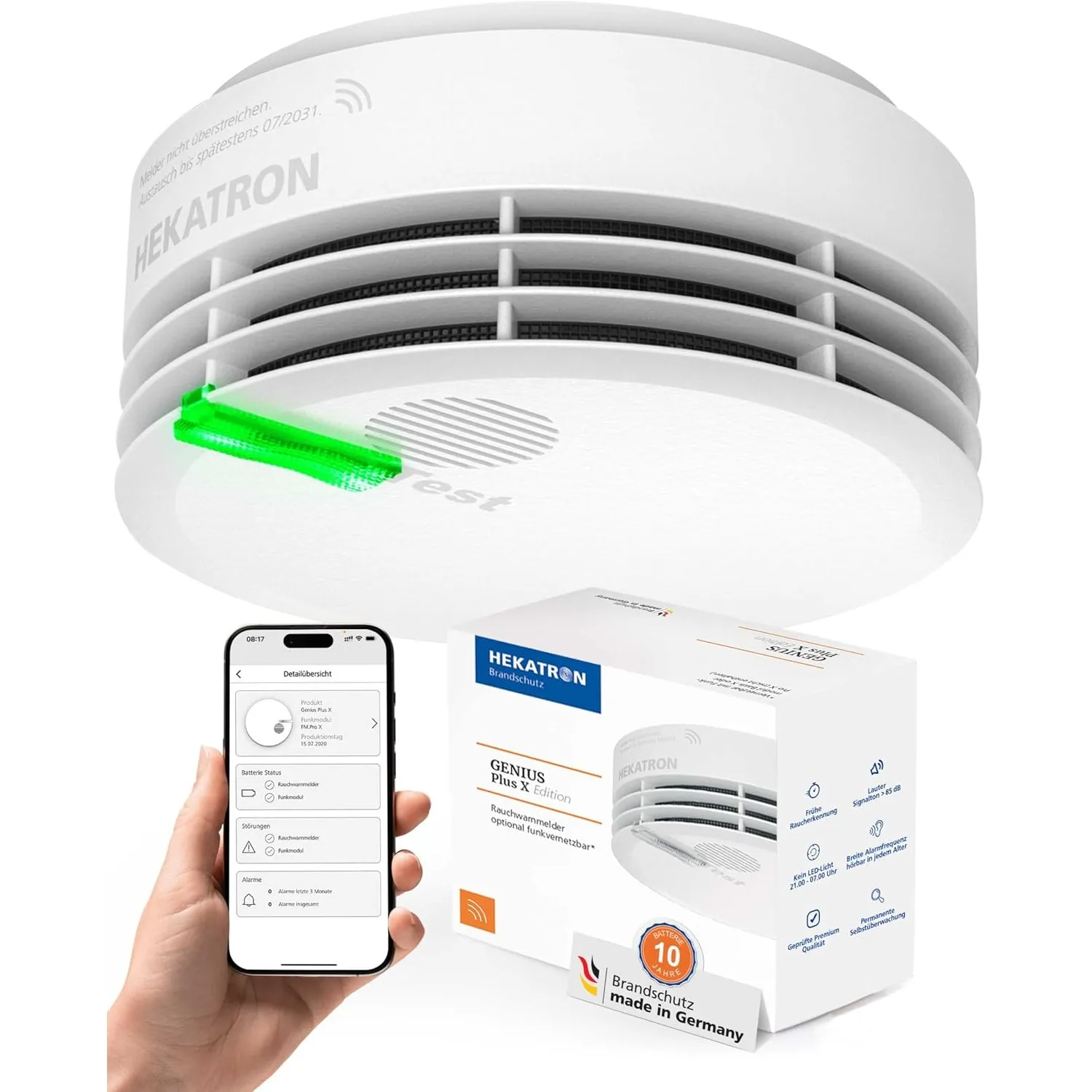 Hekatron Genius Plus X – Rauchmelder 10 Jahre Batterie – 1 Stück
