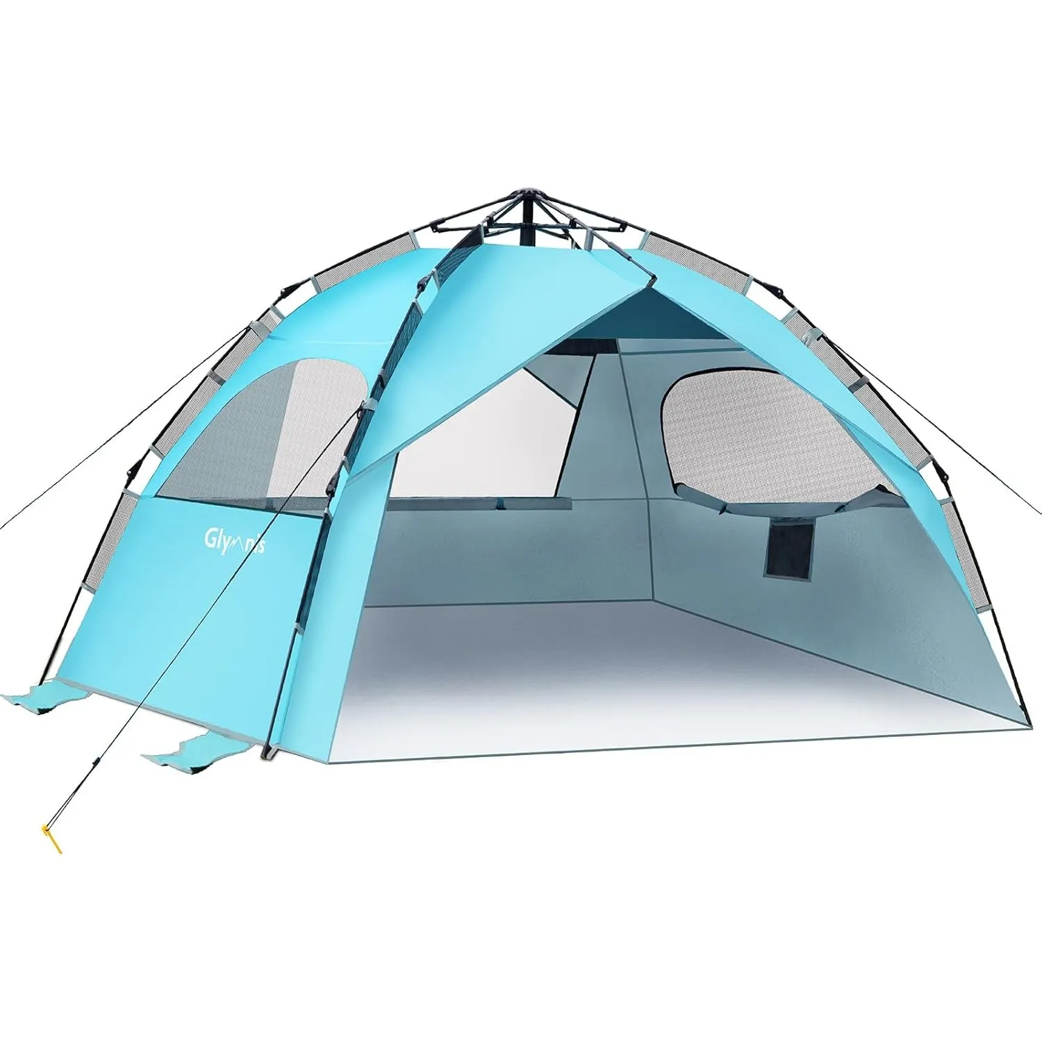 Glymnis Strandmuschel Quick Up Strandzelt Automatisches Strand Zelt UV-Schutz 50+ Windschutz kleines Packmaß Blau Stran…