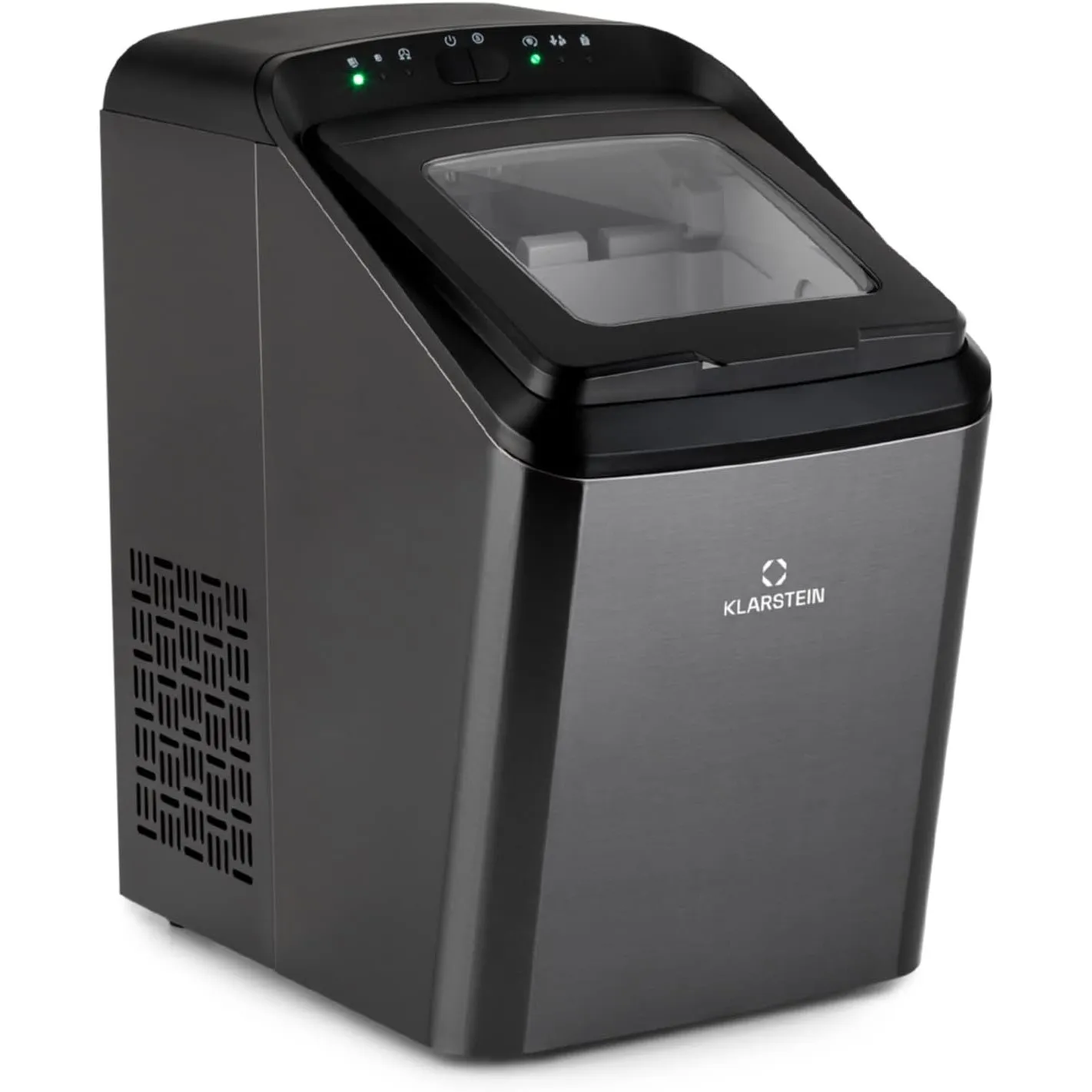 Klarstein Eiswürfelmaschine Klein, 2,9 L Eiswürfelbereiter für 15 kg Große und Kleine Eiswürfel, Schnelle Mini-Eiswürfe…