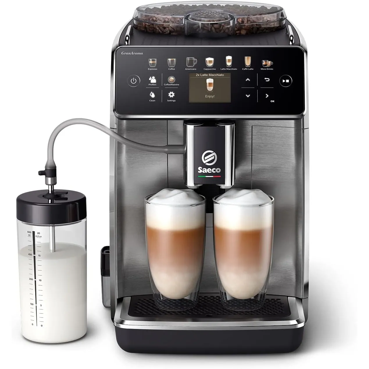 Saeco Kaffeevollautomat GranAroma, Schwarz, 16 Kaffeespezialitäten